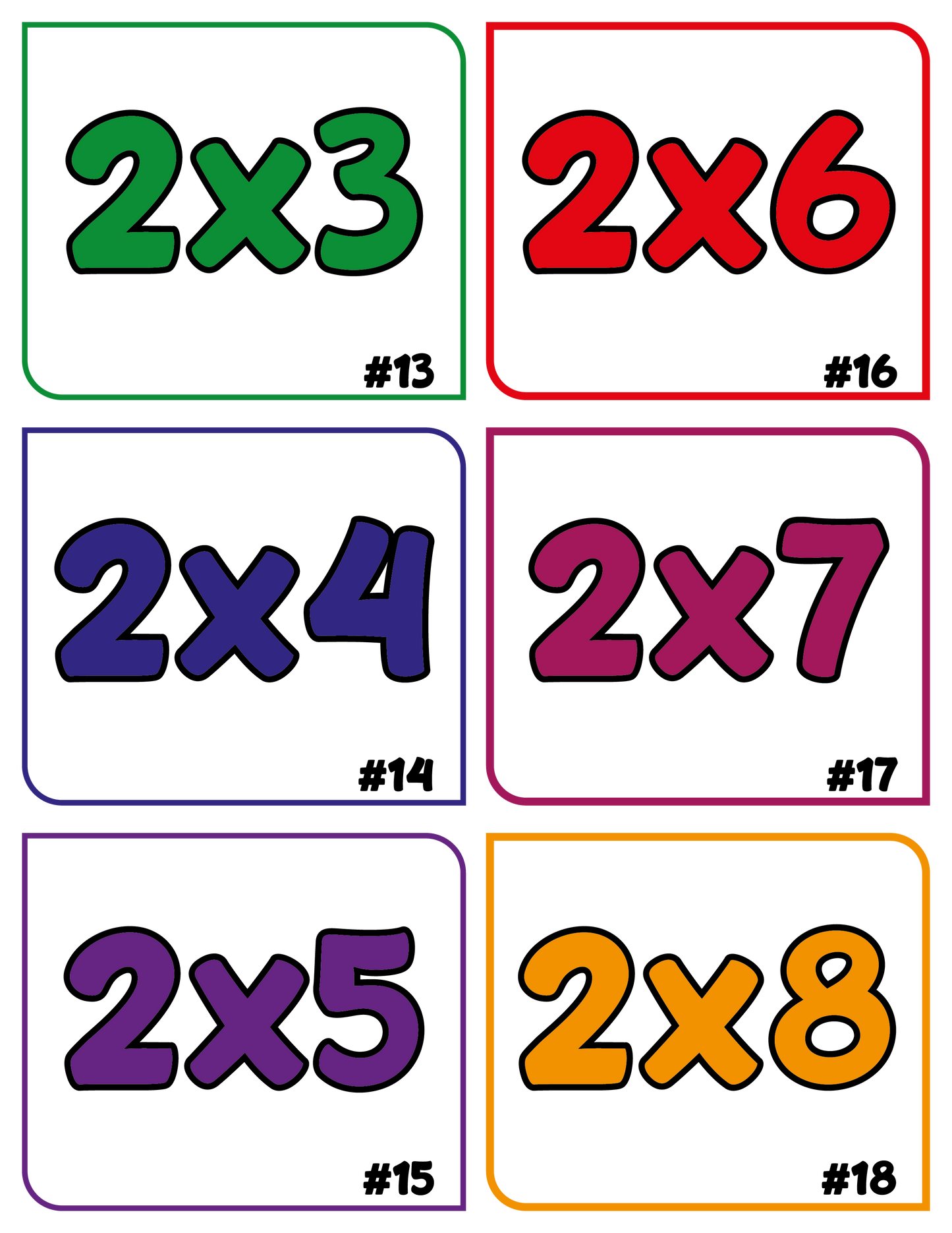 Flashcards Tablas de Multiplicar