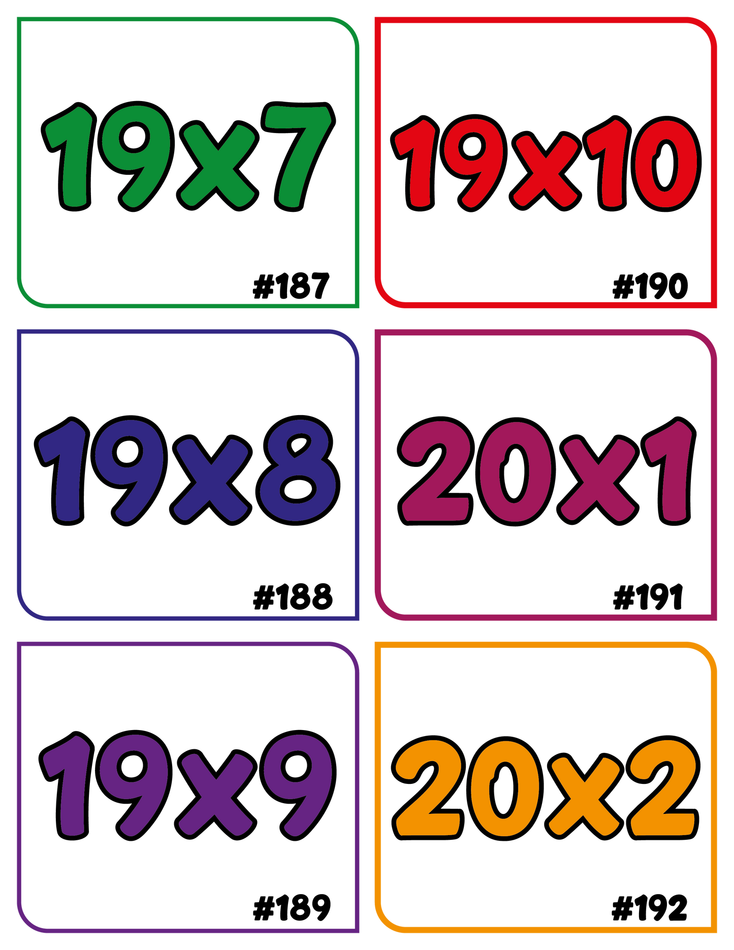 Flashcards Tablas de Multiplicar