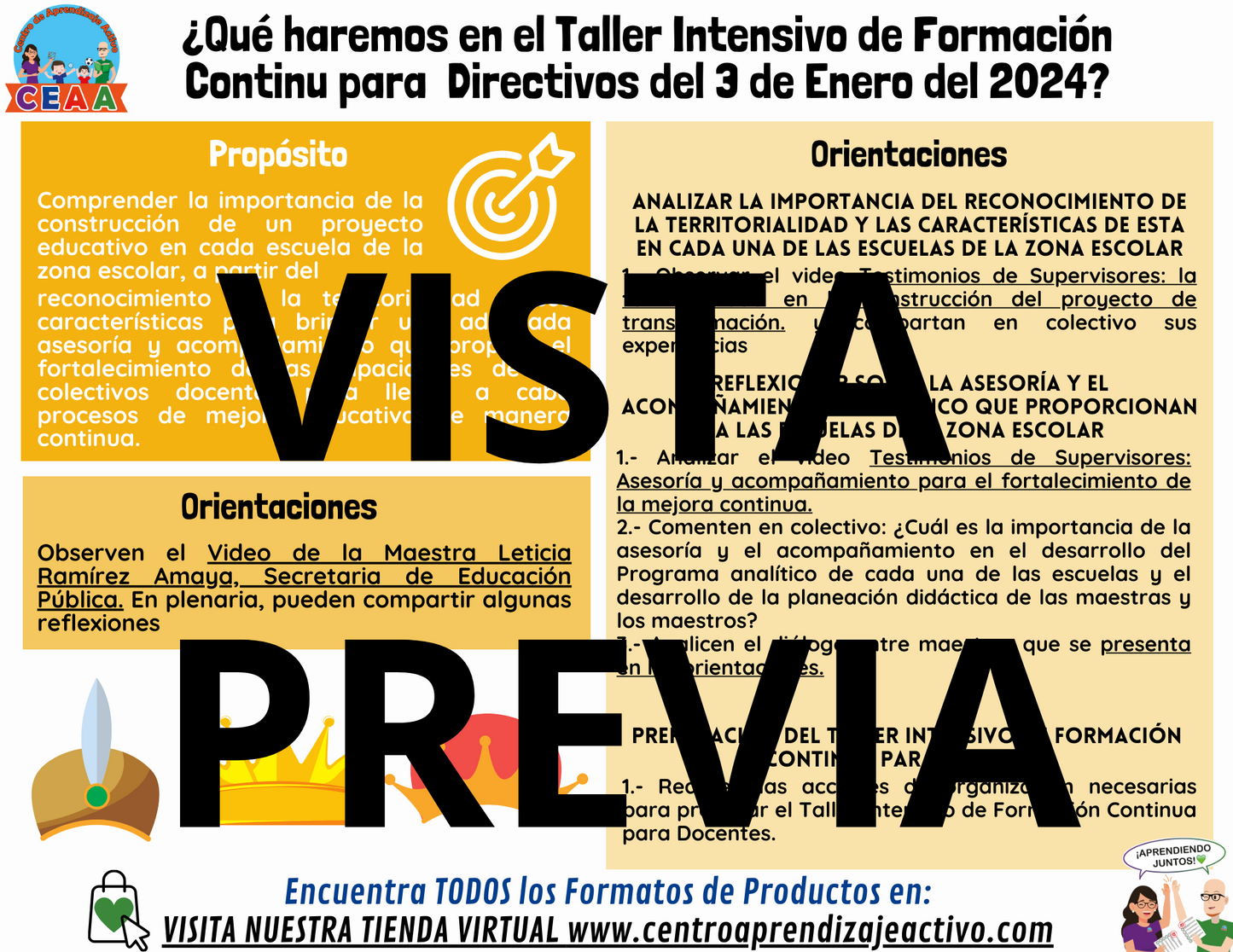 Infografías ¿Qué haremos en el TALLER INTENSIVO? Enero 2024