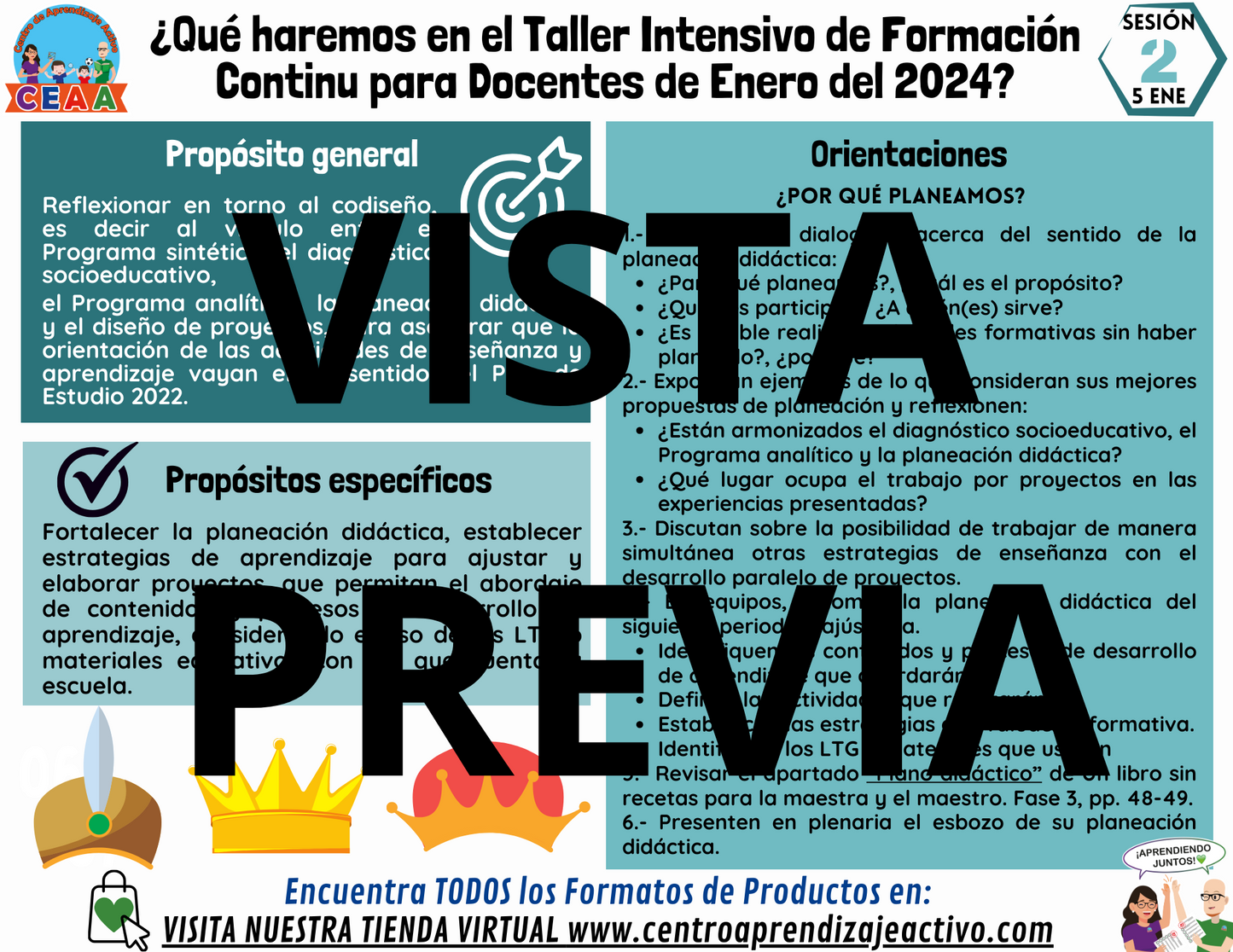 Infografías ¿Qué haremos en el TALLER INTENSIVO? Enero 2024