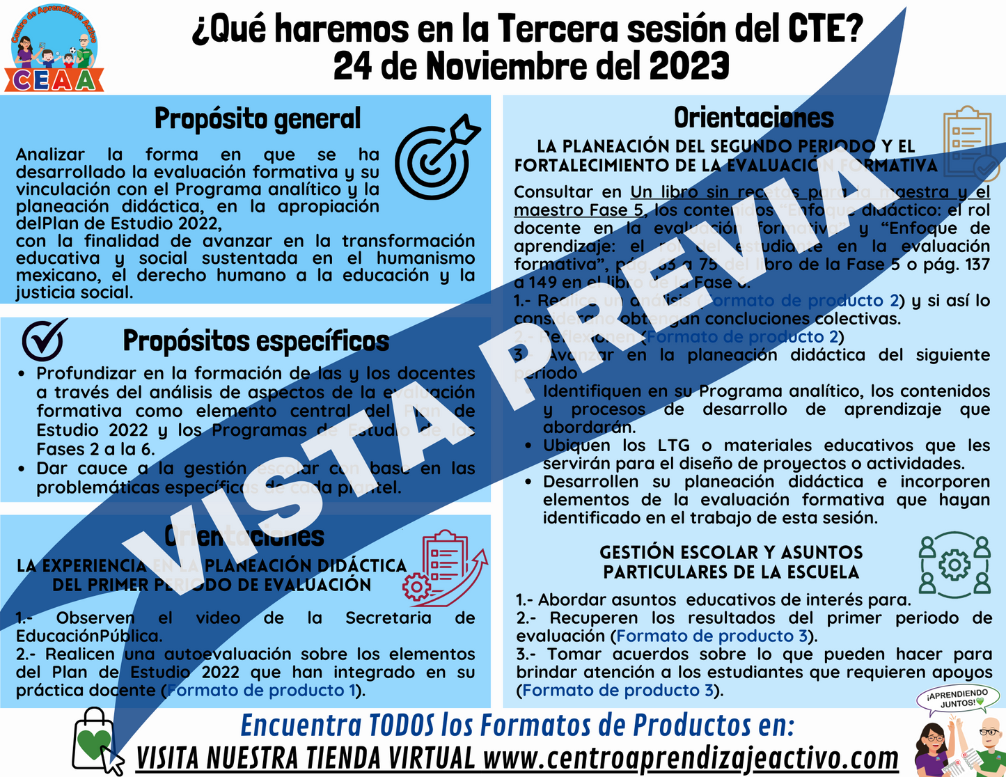 Infografía ¿Qué haremos en el CTE? Tercera Sesión Ordinaria Noviembre 2023