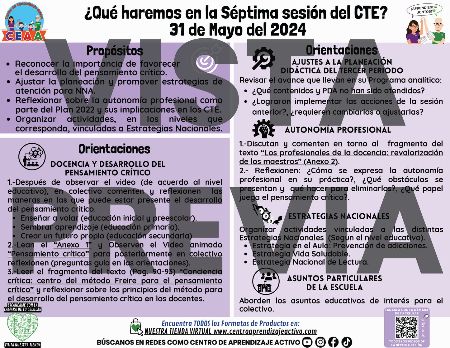 Infografía ¿Qué haremos en el CTE? Séptima Sesión Mayo 2024