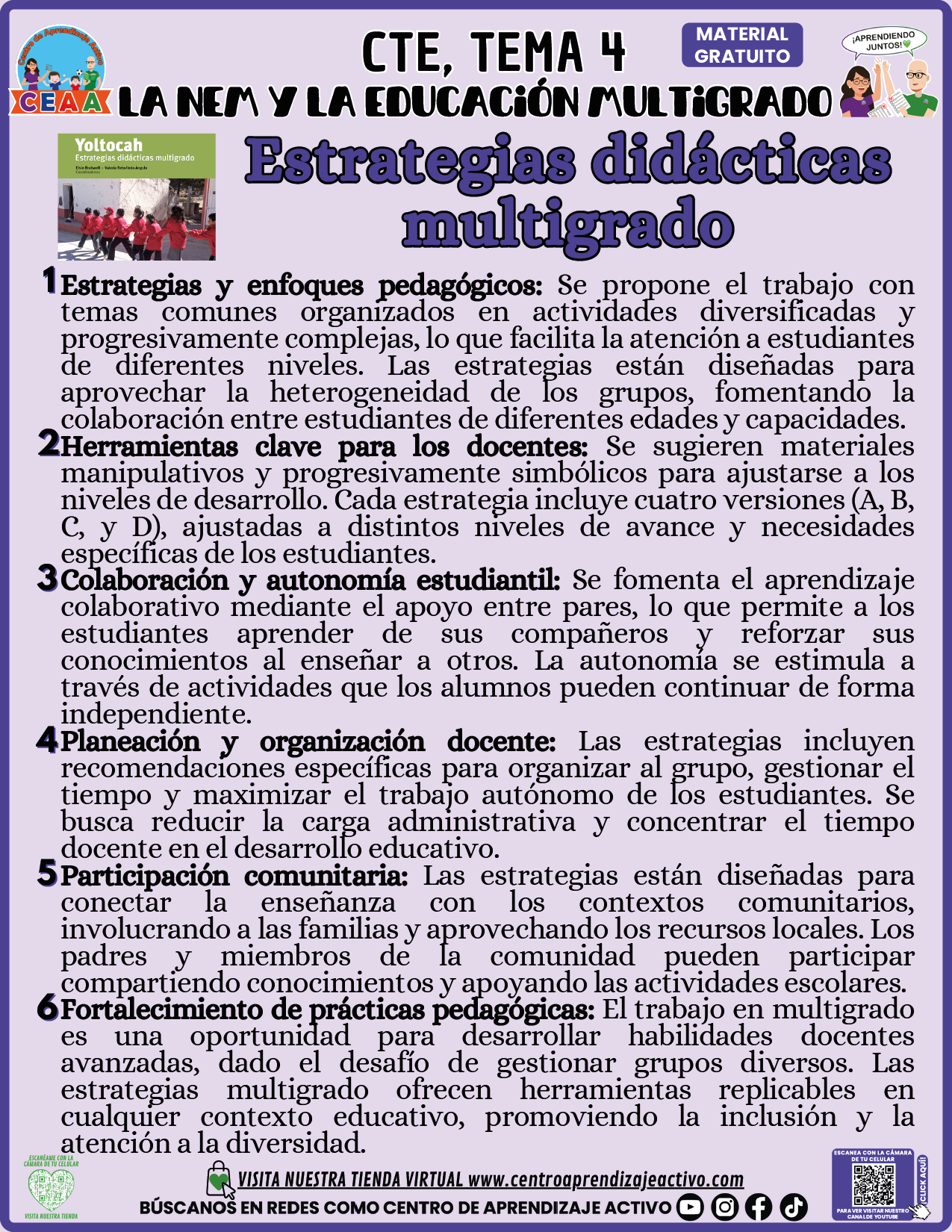 Infografía CTE Tema 4: Estrategias didácticas multigrado