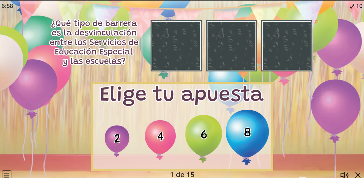 JUEGO INTERACTIVO #30: LAS BARRERAS PARA EL APRENDIZAJE Y LA PARTICIPACIÓN