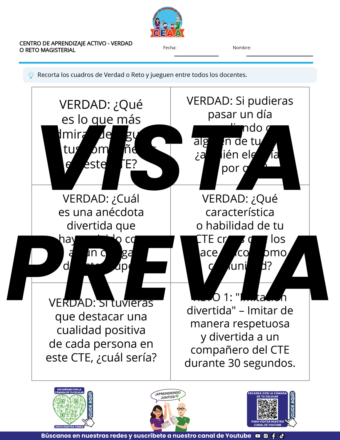 Juegos para Imprimir CTE Tema 7