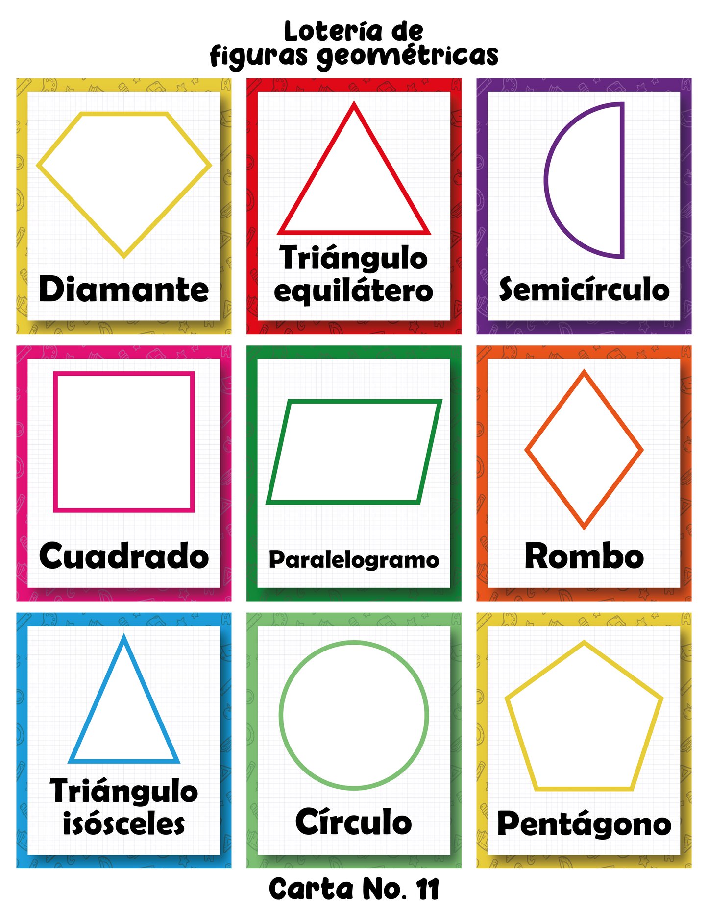 Lotería de Figuras Geométricas