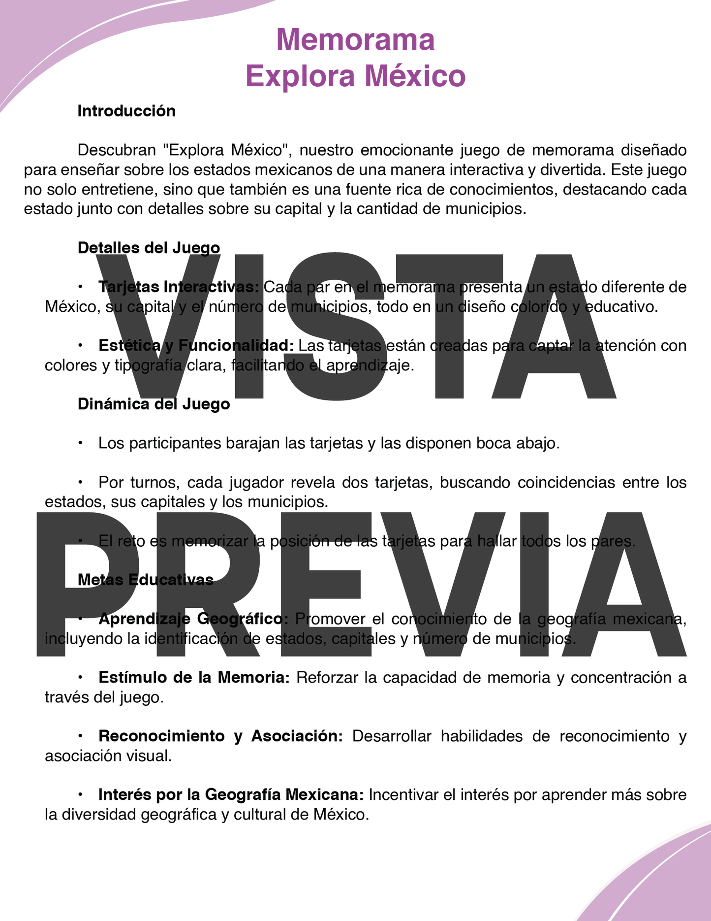 Memorama Explora México