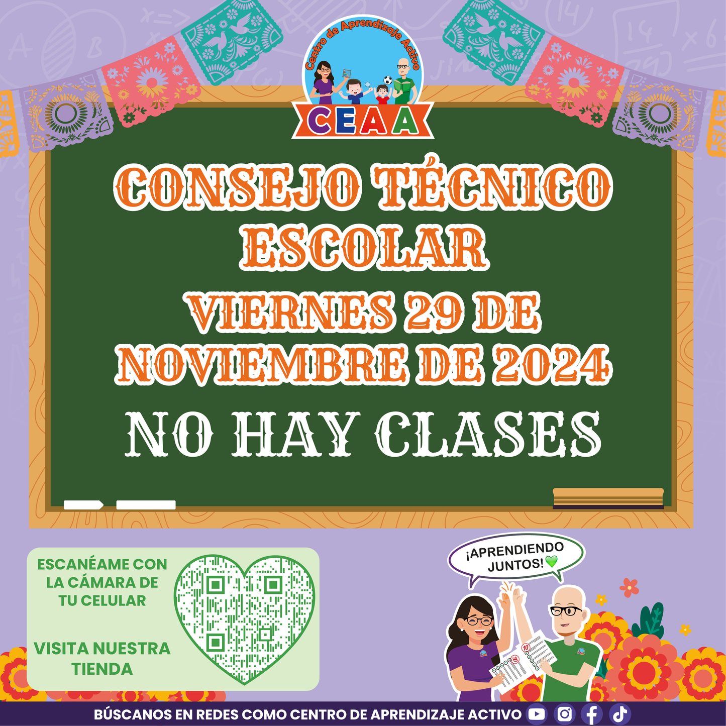 Anuncio No Hay Clases por CTE Sesión 3