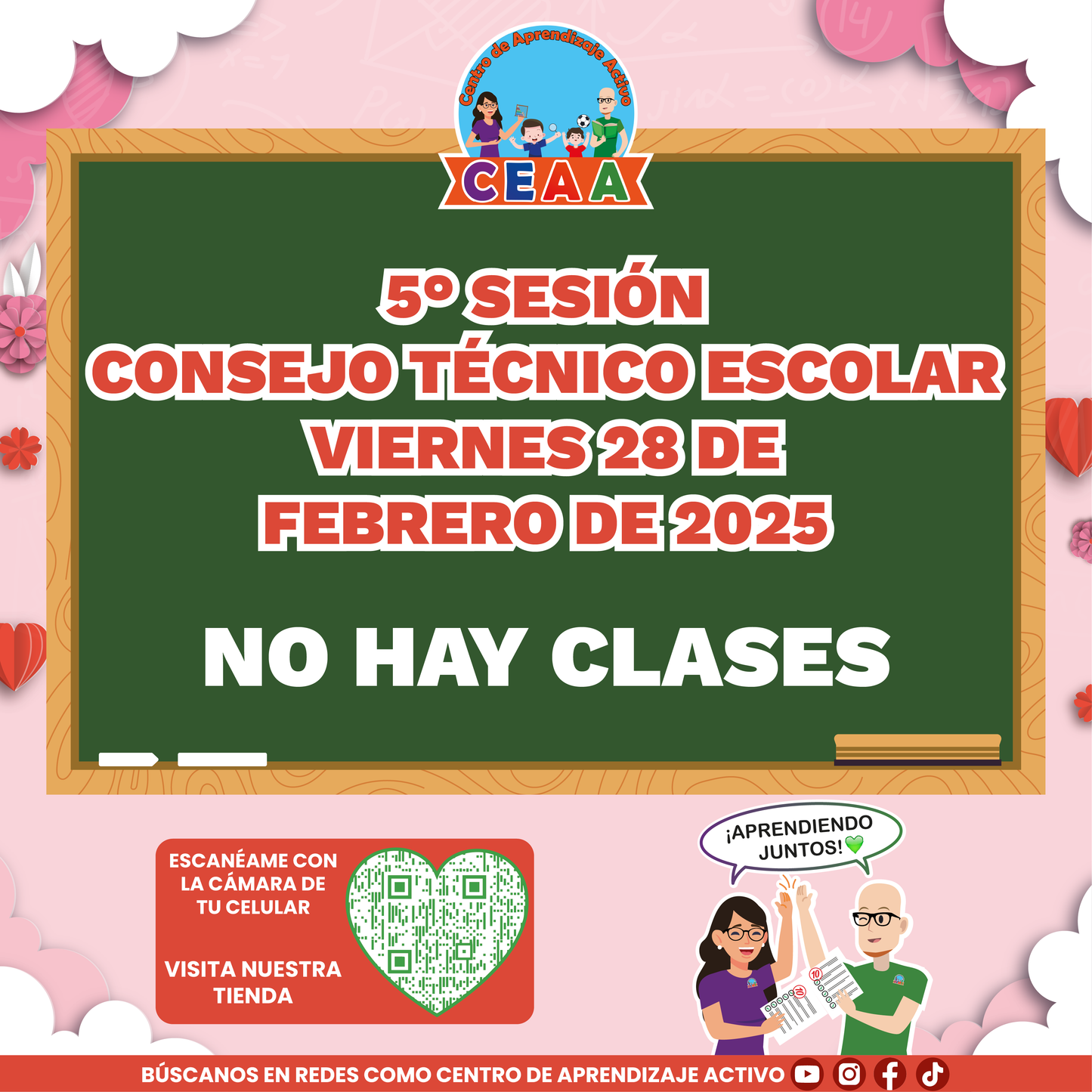 Anuncio No Hay Clases por CTE Febrero 2025
