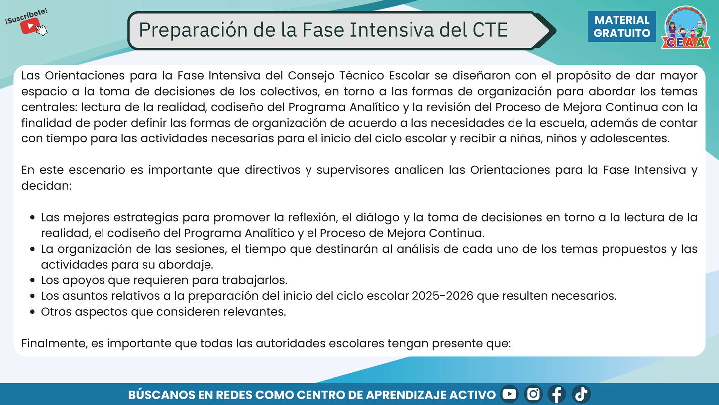 Presentación CTE Fase Intensiva Directivos y Supervisores (Editable en PowerPoint)