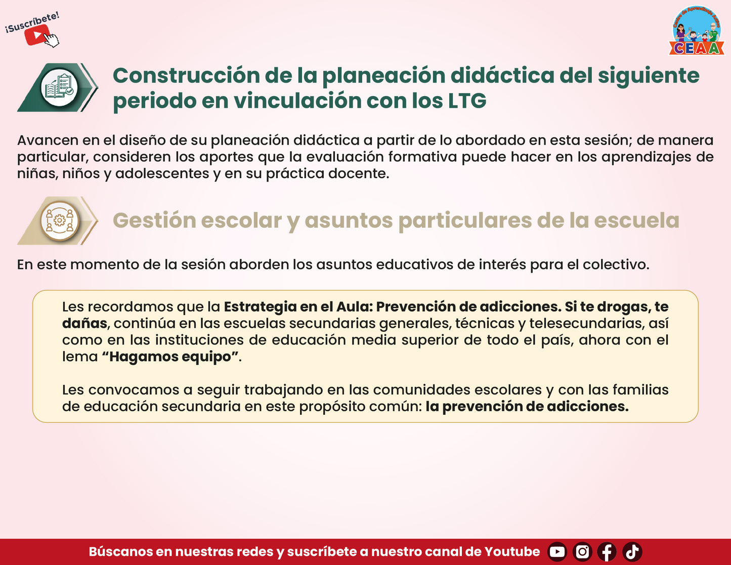 PRESENTACIÓN QUINTA SESIÓN CONSEJO TÉCNICO ESCOLAR PARA DOCENTES