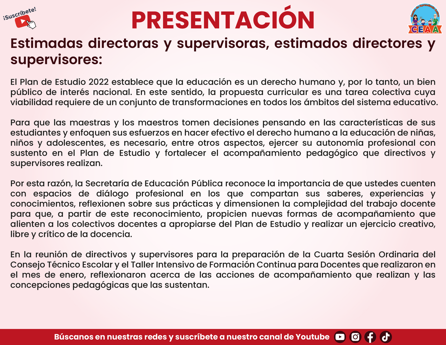 PRESENTACIÓN QUINTA SESIÓN CONSEJO TÉCNICO ESCOLAR PARA DIRECTIVOS