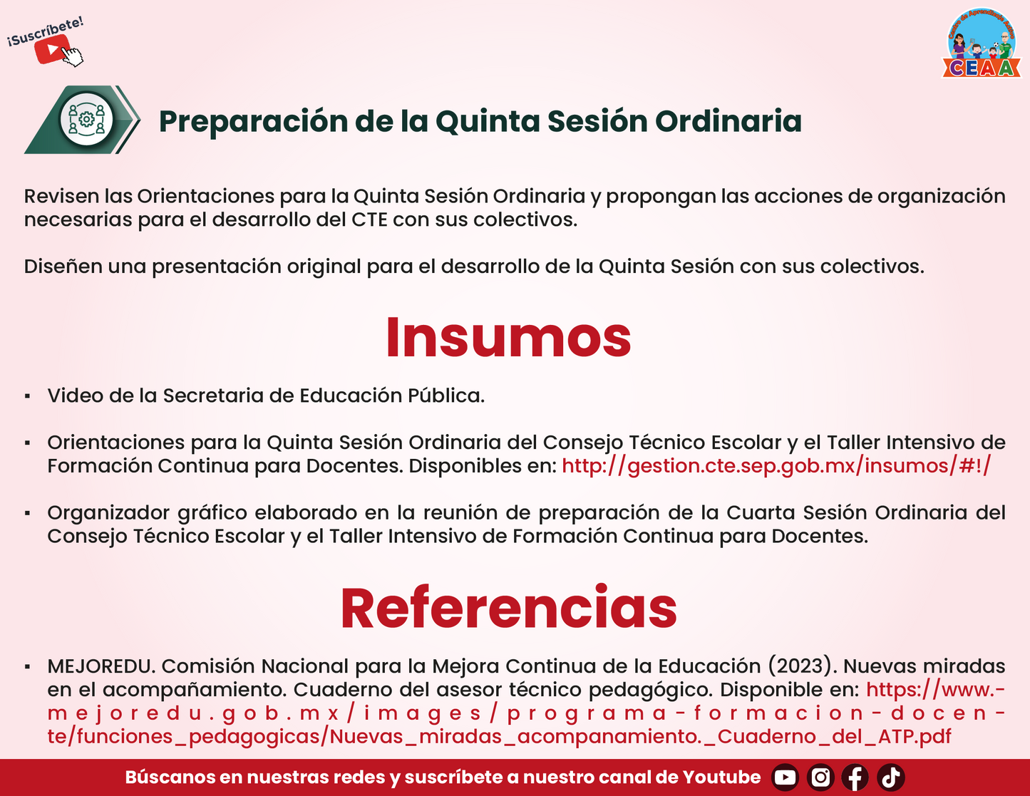 PRESENTACIÓN QUINTA SESIÓN CONSEJO TÉCNICO ESCOLAR PARA DIRECTIVOS