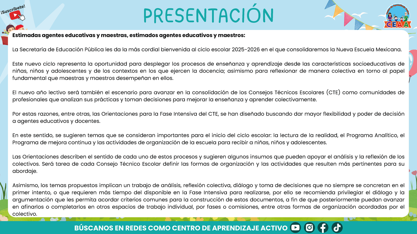 Presentación CTE Fase Intensiva Tema 1 (Editable en PowerPoint)