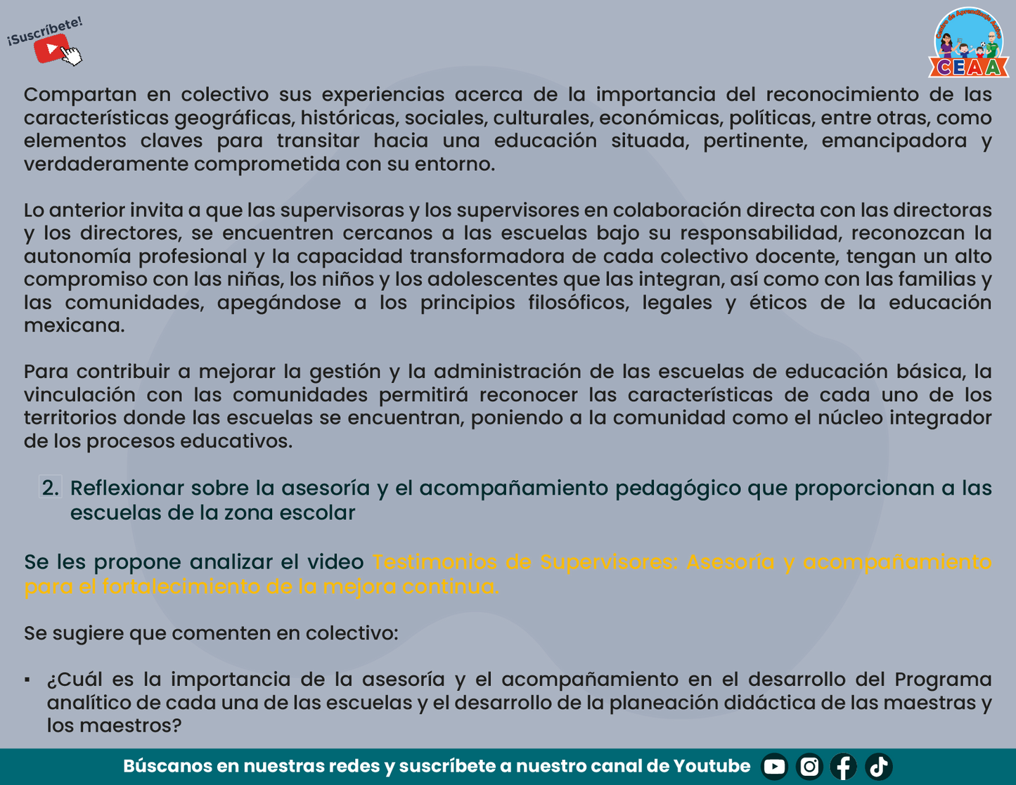PRESENTACIÓN TALLER INTENSIVO DE FORMACIÓN CONTINUA PARA DIRECTIVOS