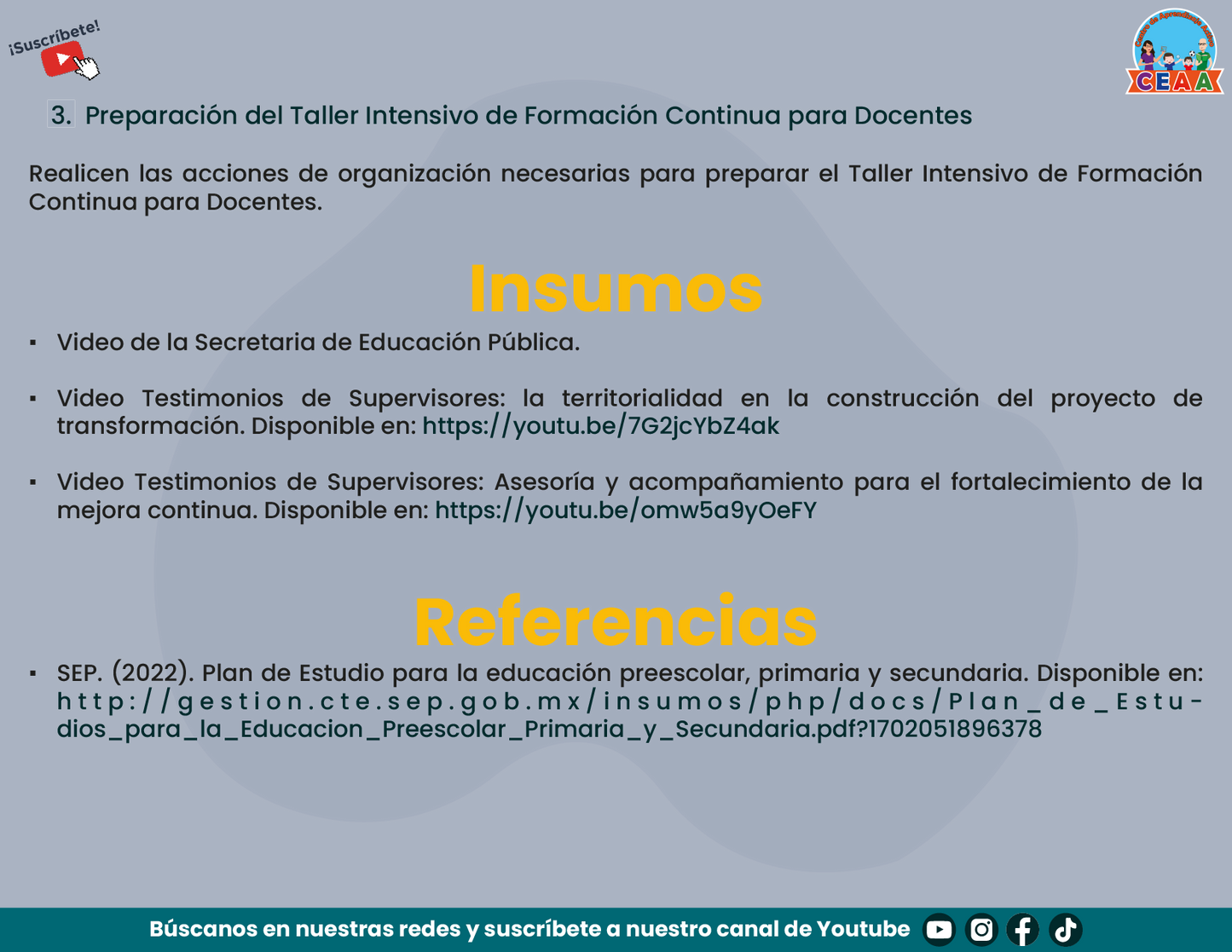 PRESENTACIÓN TALLER INTENSIVO DE FORMACIÓN CONTINUA PARA DIRECTIVOS