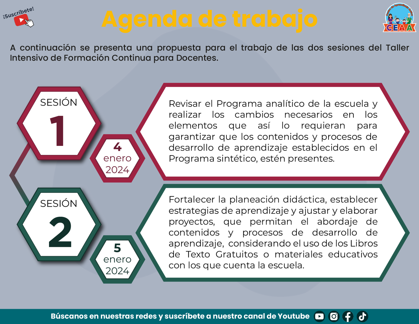 PRESENTACIÓN TALLER INTENSIVO DE FORMACIÓN CONTINUA PARA DOCENTES