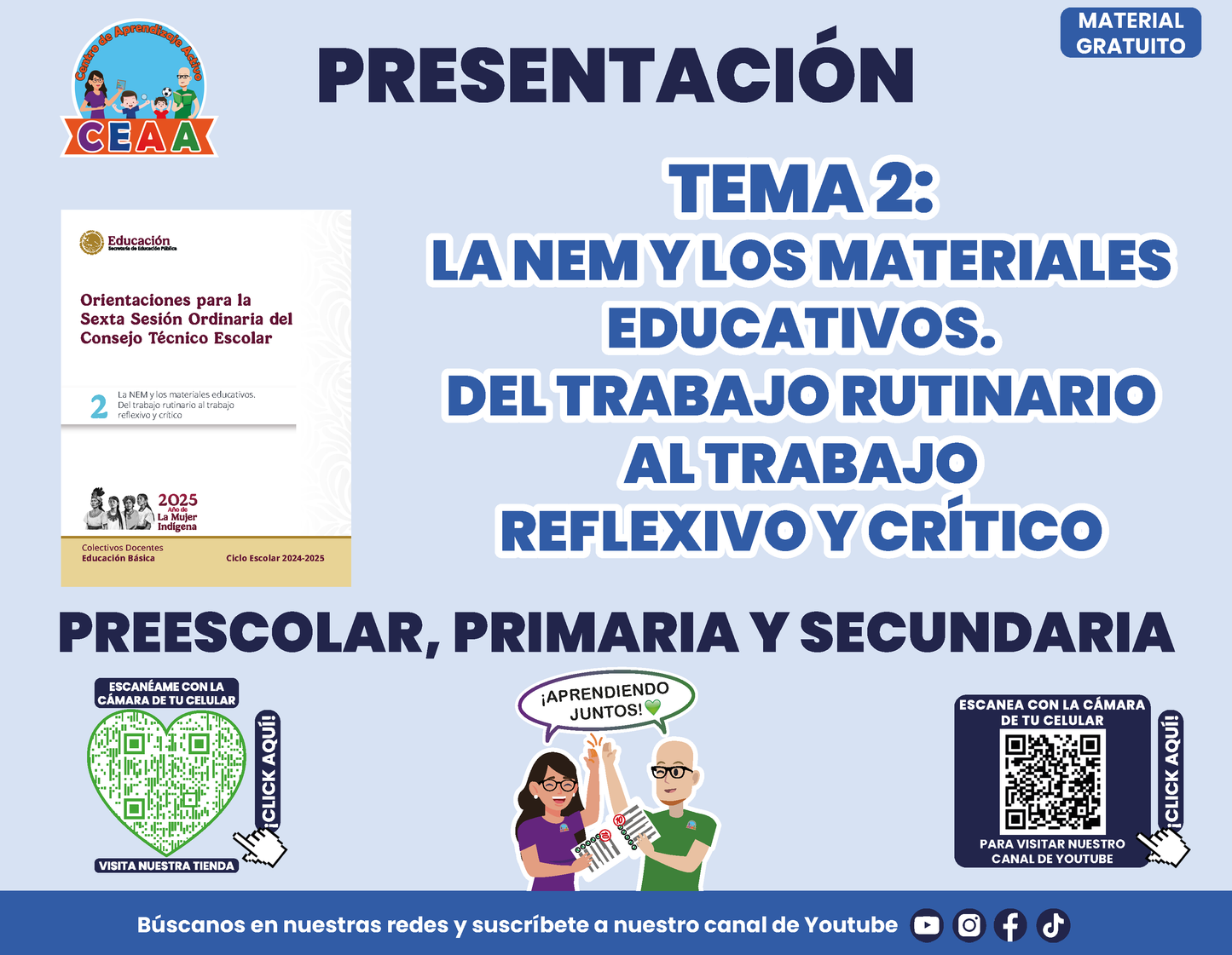 Presentación CTE TEMA 2: LA NEM Y LOS MATERIALES EDUCATIVOS. DEL TRABAJO RUTINARIO AL TRABAJO REFLEXIVO Y CRÍTICO