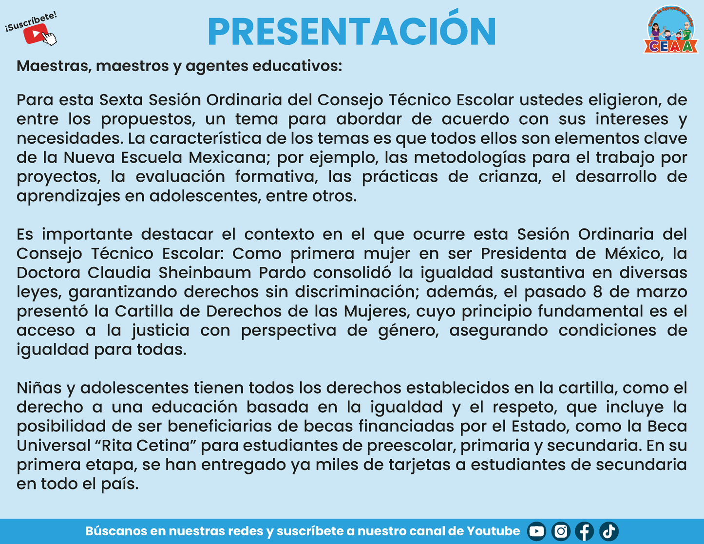 Presentación CTE TEMA 7: EL DESARROLLO DE LOS APRENDIZAJES DE LAS Y LOS ADOLESCENTES