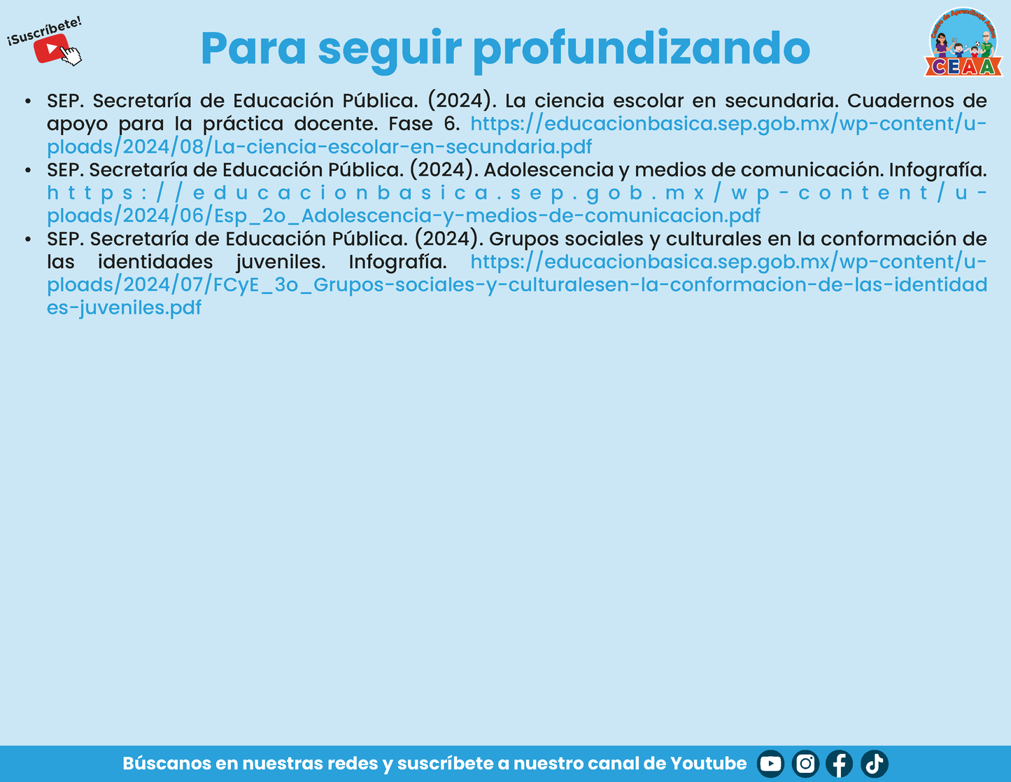 Presentación CTE TEMA 7: EL DESARROLLO DE LOS APRENDIZAJES DE LAS Y LOS ADOLESCENTES