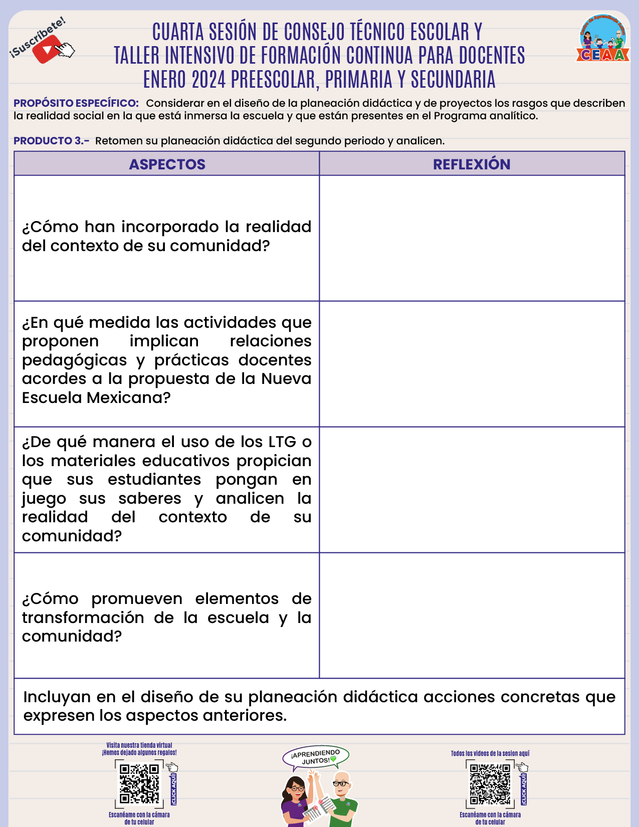 FORMATOS PRODUCTOS CONSEJO TÉCNICO ESCOLAR SESIÓN 4