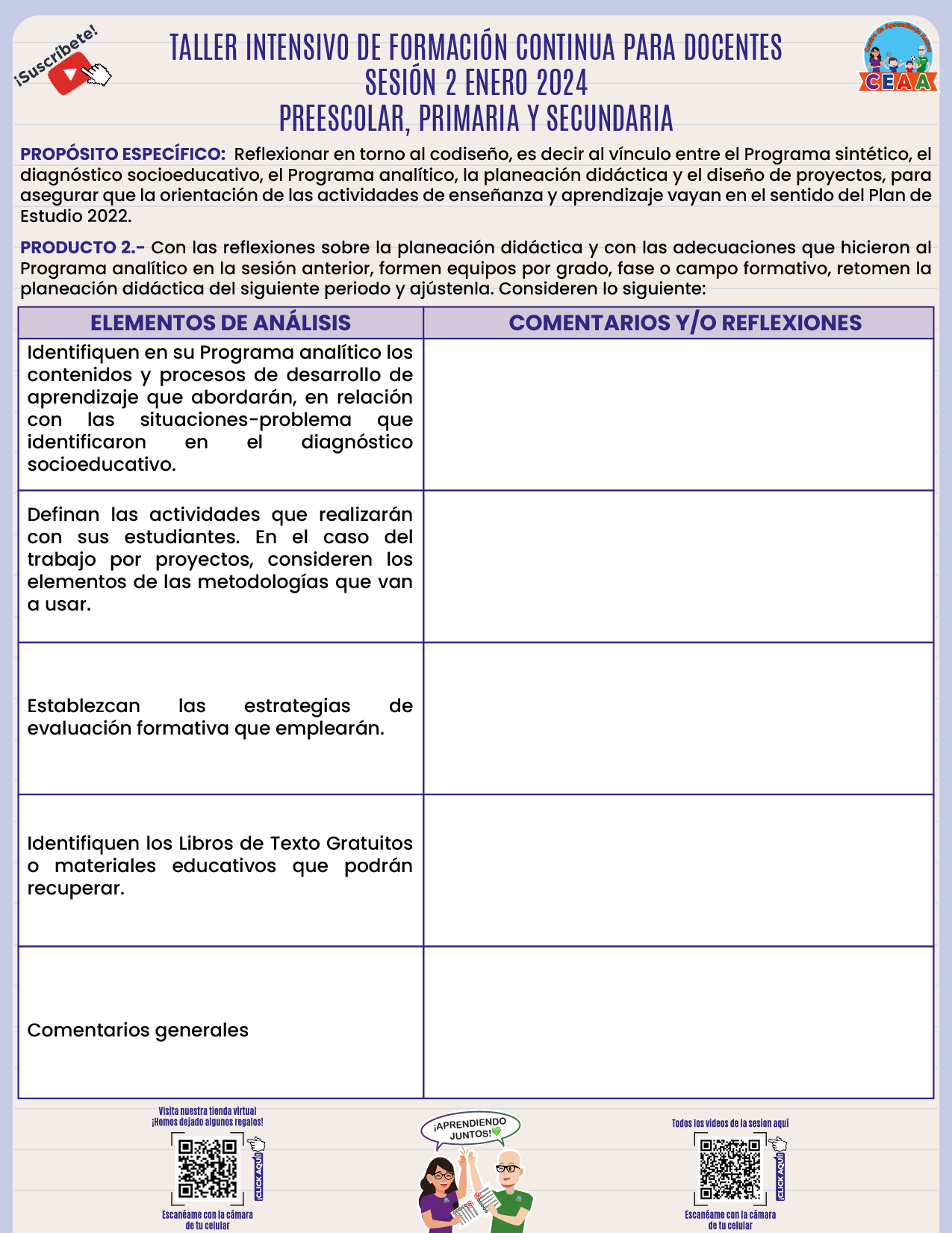 TALLER Sesión 2 Formatos Productos ENERO 2024