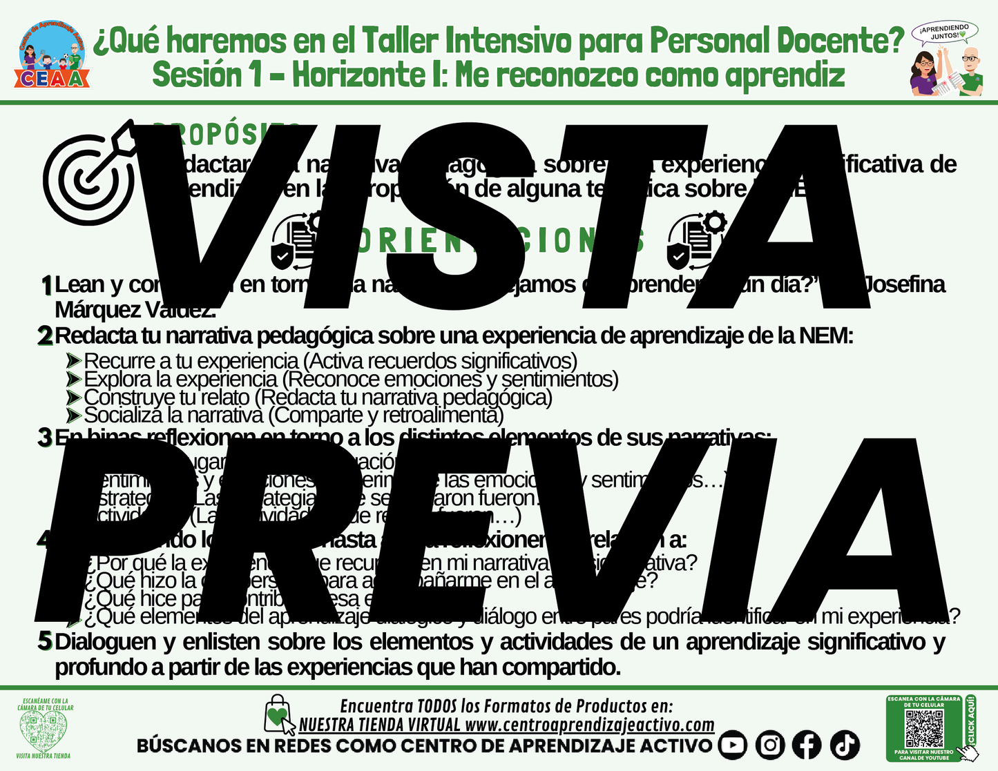 Infografía ¿Qué Haremos en la Sesión 1 del Taller Intensivo? - Horizonte 1