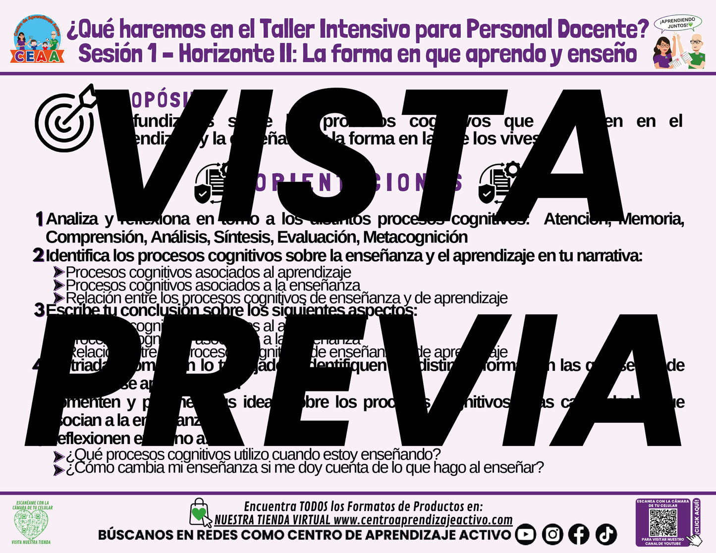 Infografía ¿Qué Haremos en la Sesión 1 del Taller Intensivo? - Horizonte 2