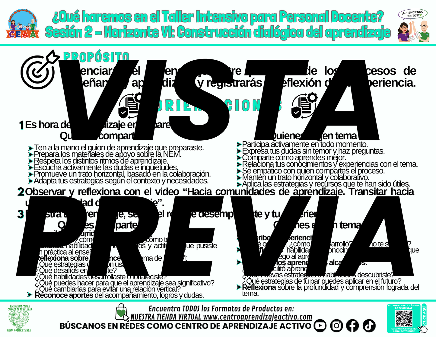 Infografía ¿Qué Haremos en la Sesión 2 del Taller Intensivo? - Horizonte 6