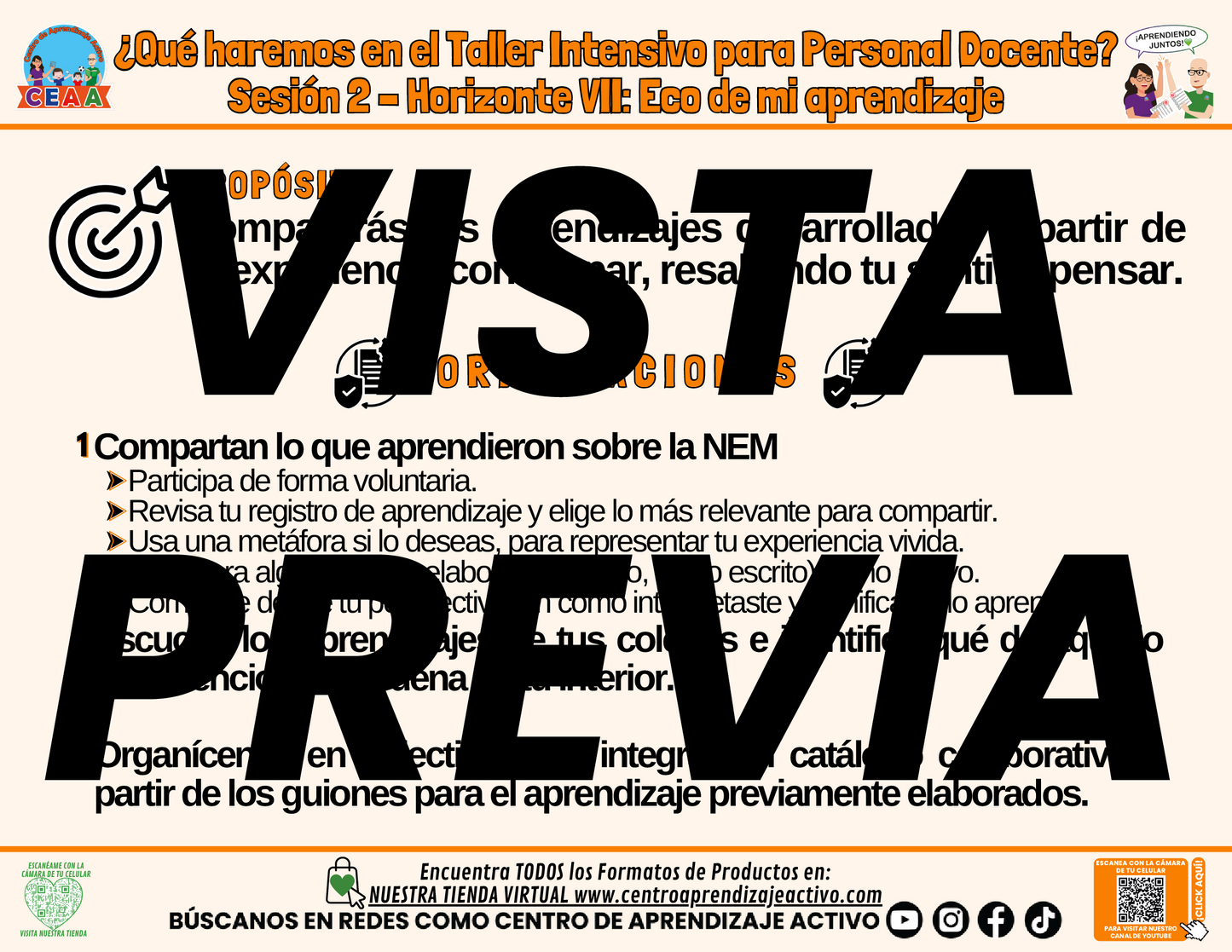 Infografía ¿Qué Haremos en la Sesión 2 del Taller Intensivo? - Horizonte 7
