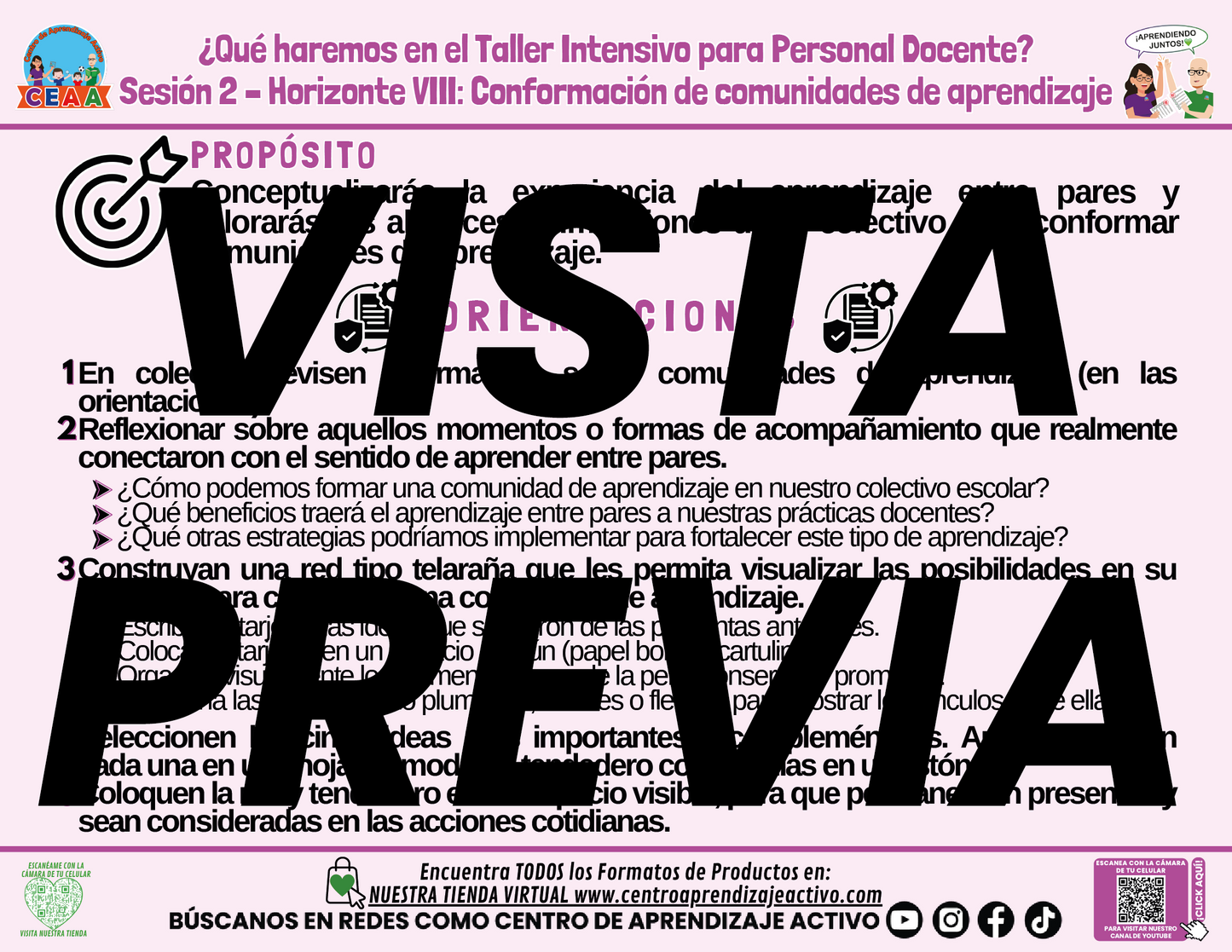 Infografía ¿Qué Haremos en la Sesión 2 del Taller Intensivo? - Horizonte 8
