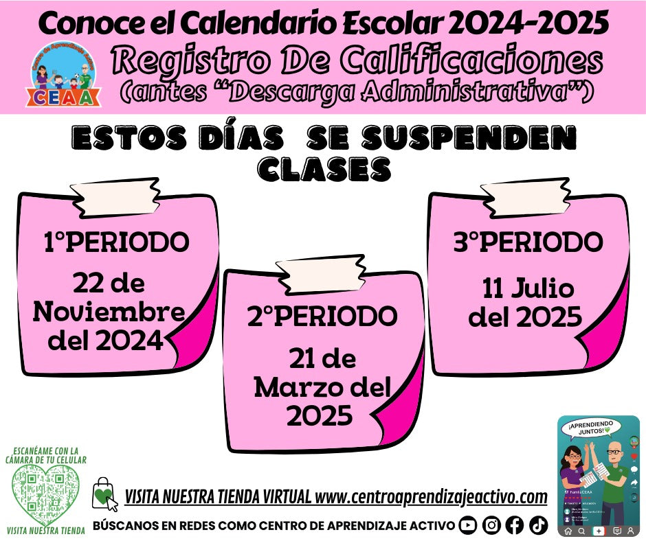 Calendarios del Ciclo Escolar
