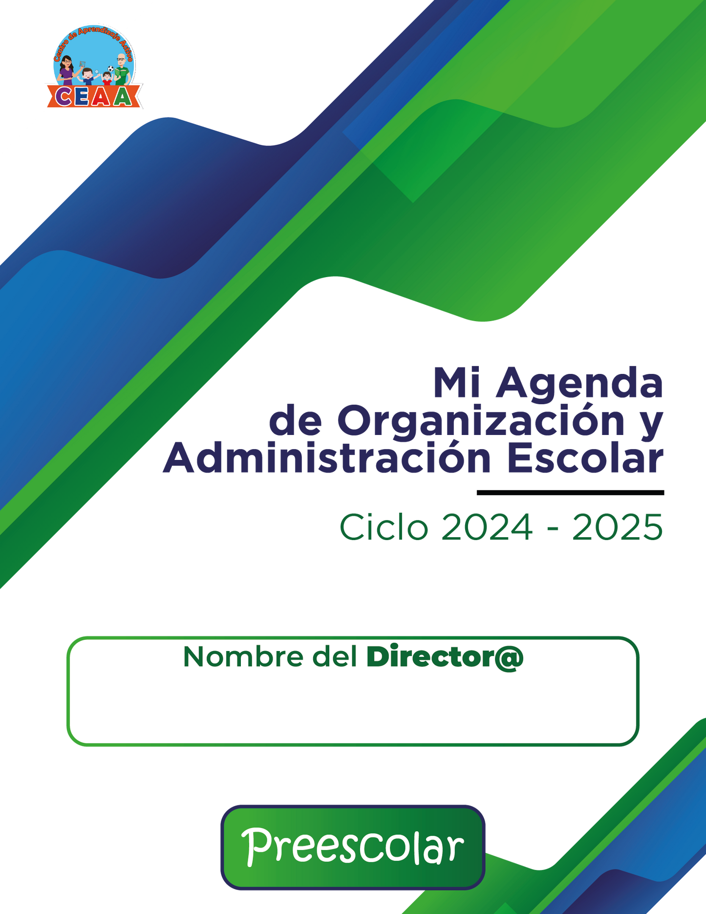 Agenda Formal DIRECTOR Preescolar Ciclo Escolar 2024 - 2025 en PDF