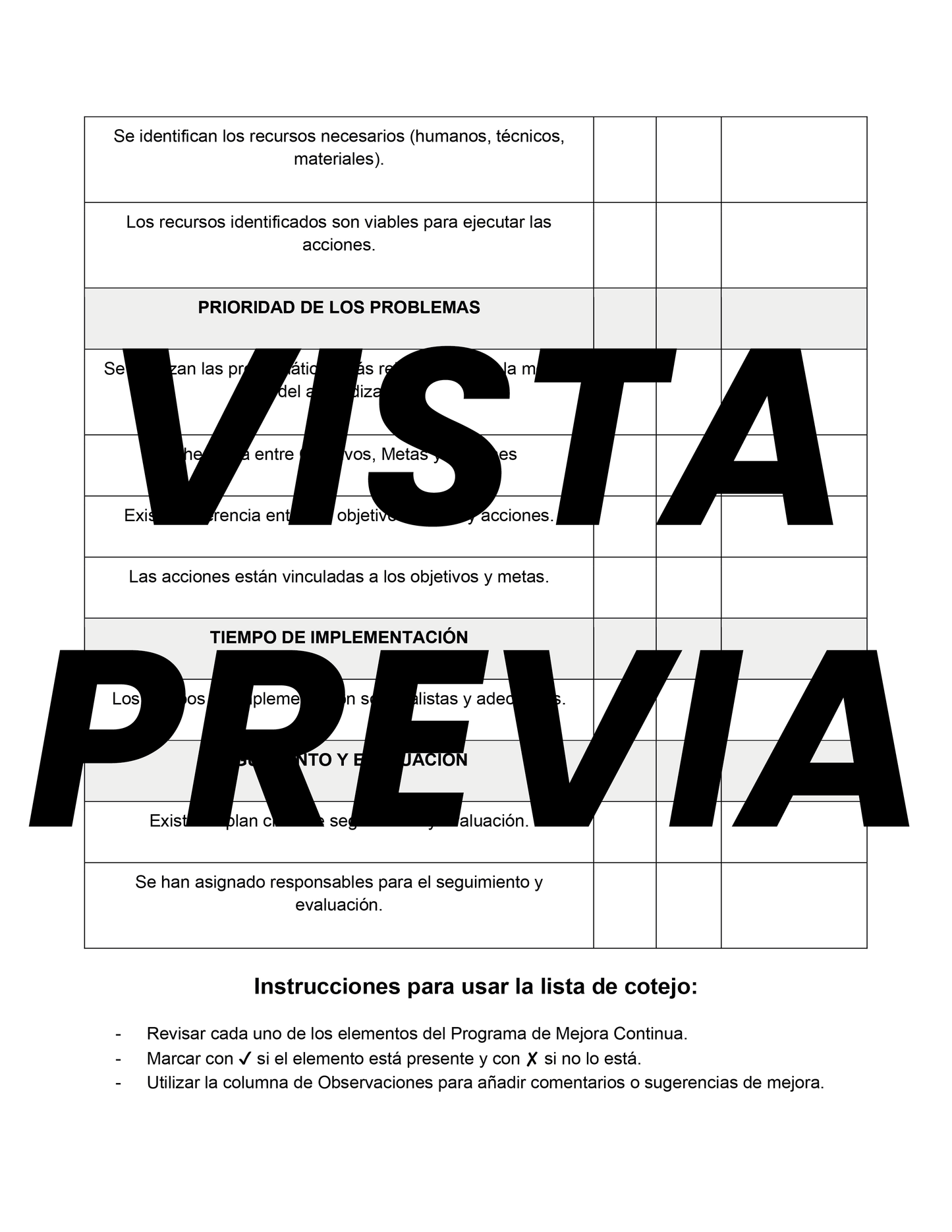Lista de Cotejo Quinta Sesión CTE Editable