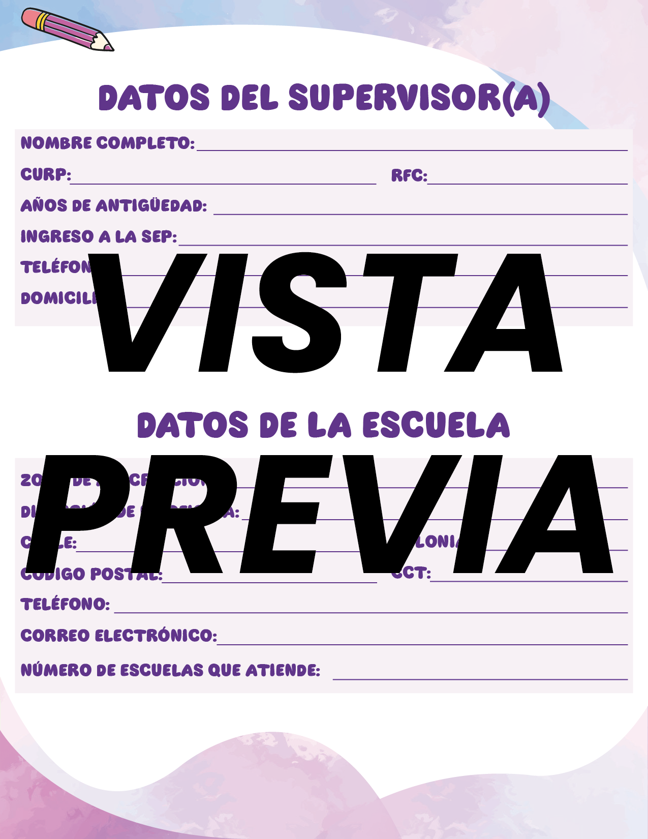 Agenda Colorida SUPERVISOR Secundaria