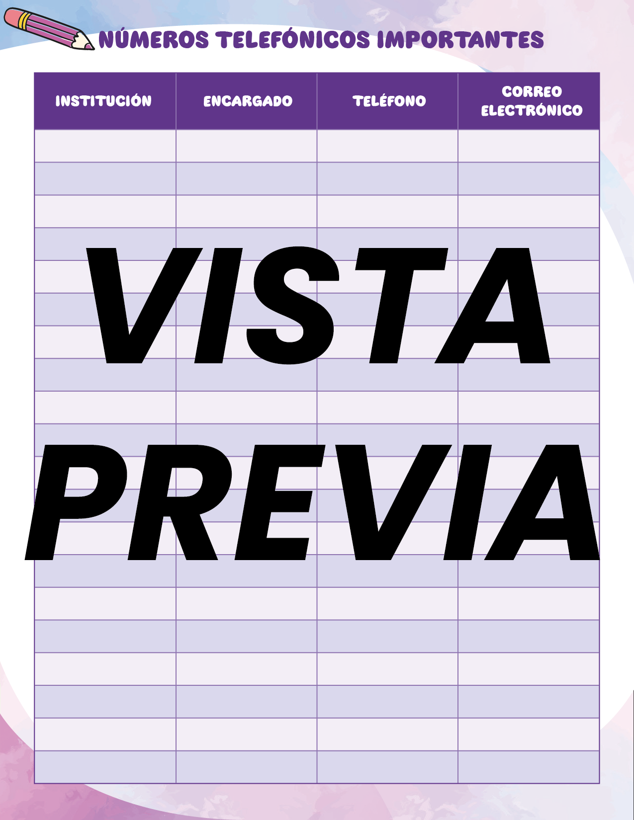 Agenda Colorida SUPERVISOR Secundaria