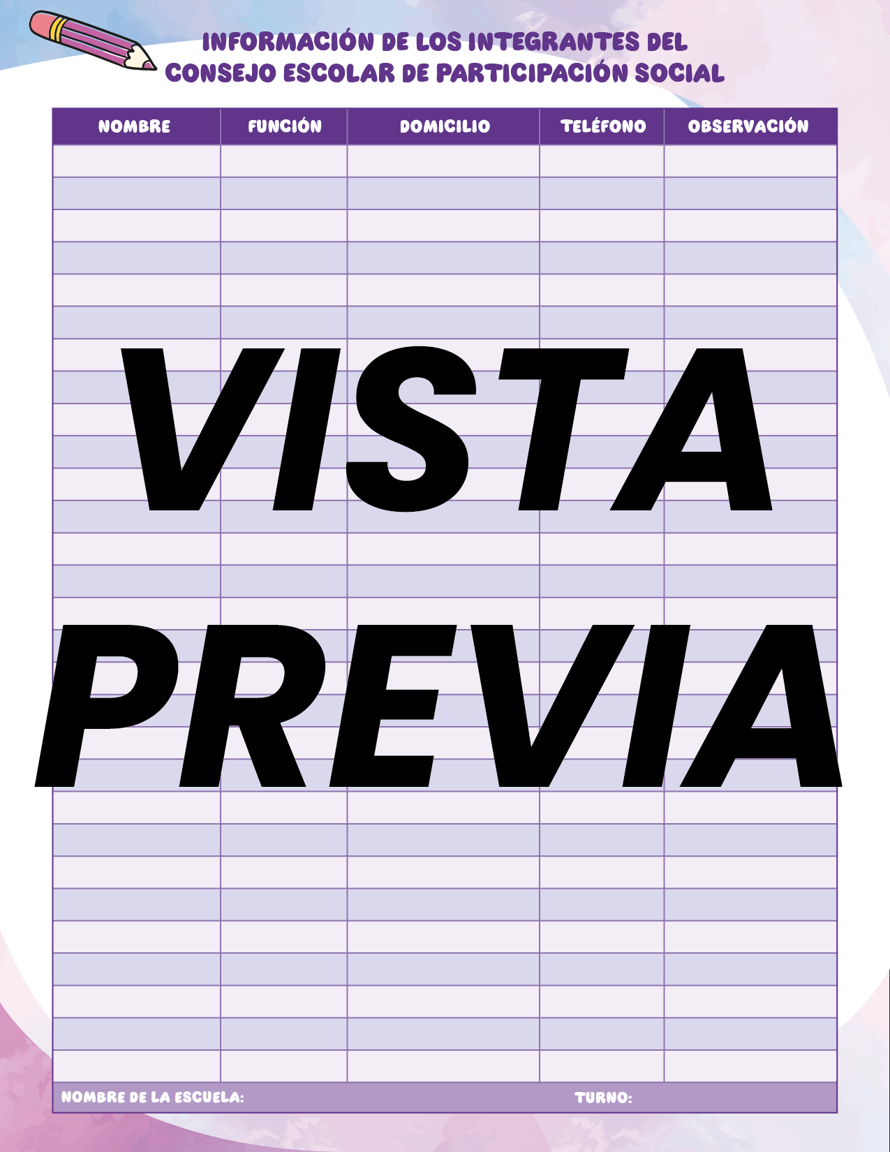 Agenda Colorida SUPERVISOR Secundaria