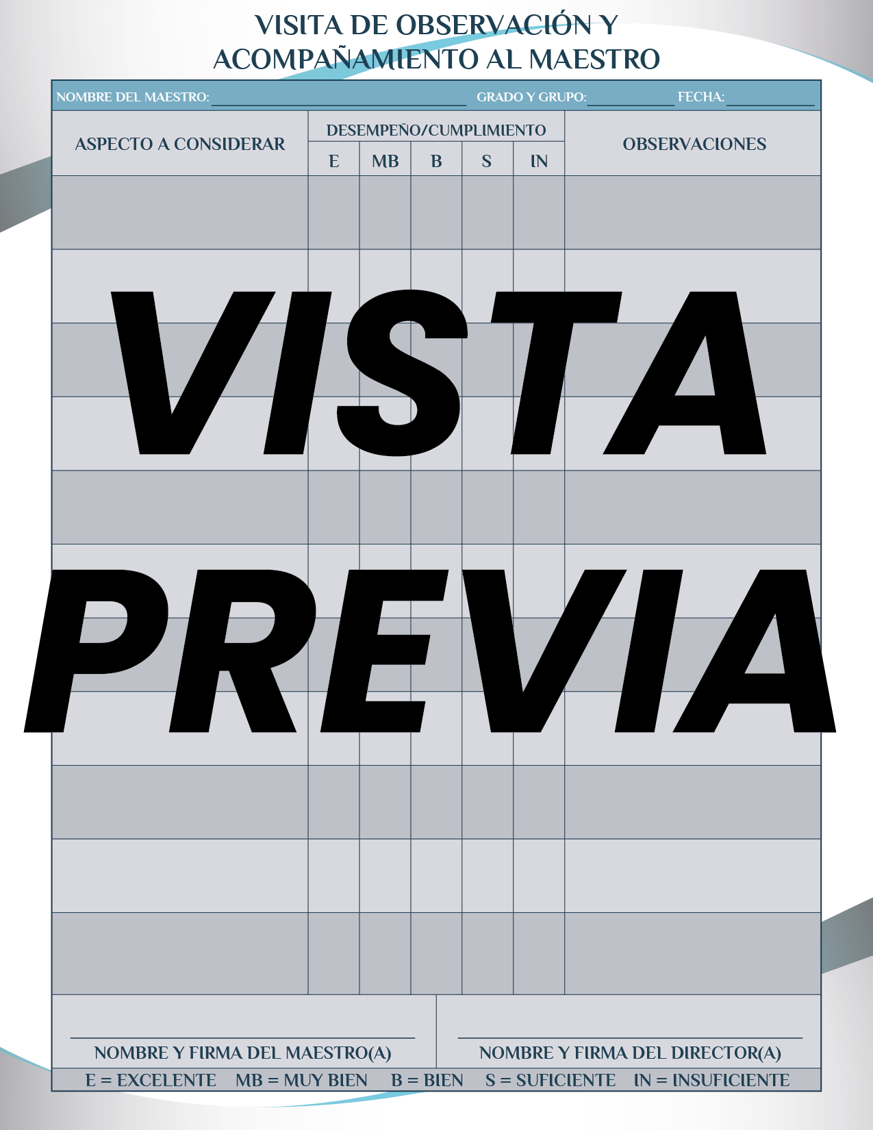 Agenda Formal Azul DIRECTOR Preescolar