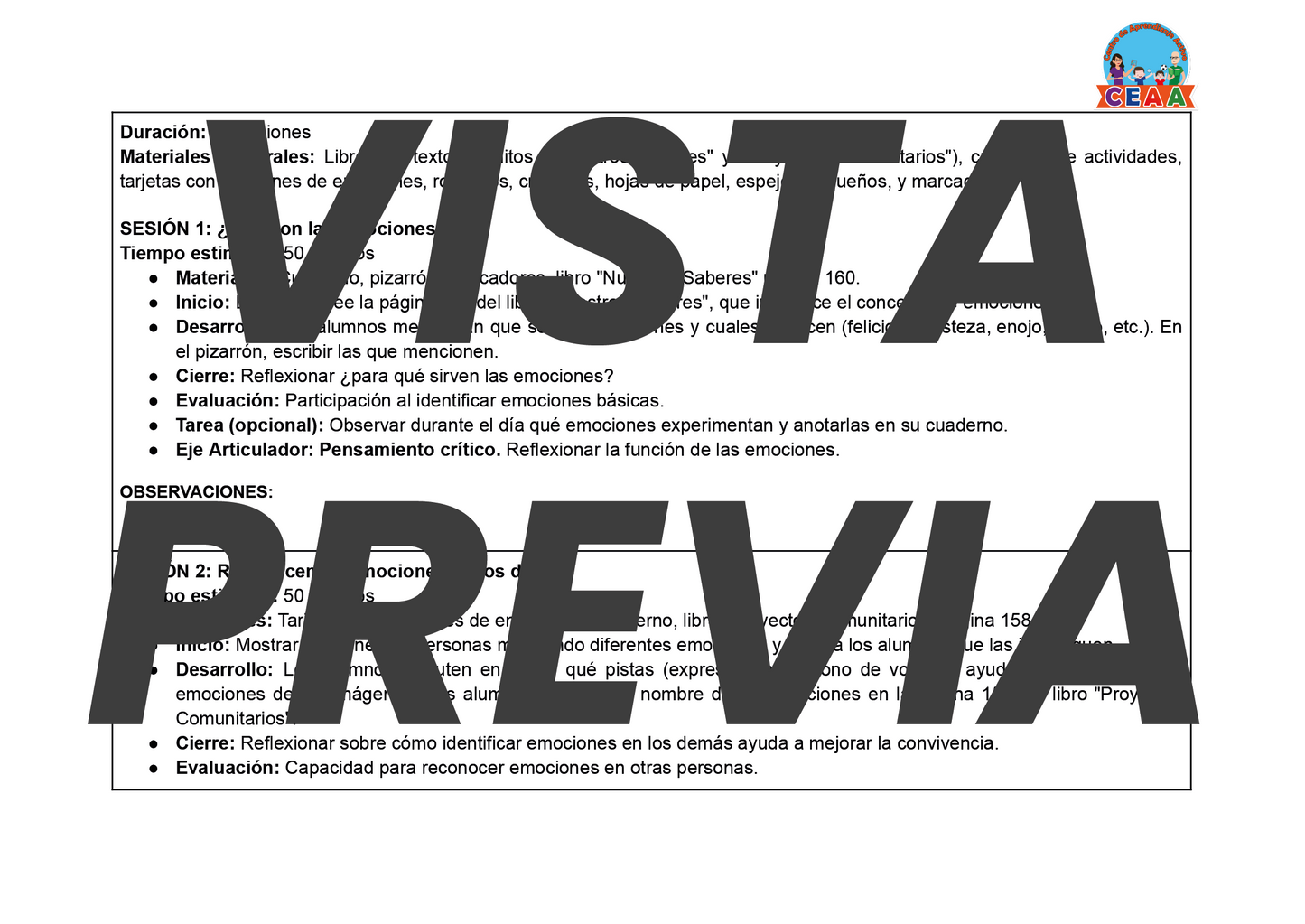 Planeación Primero de Primaria Volumen 1