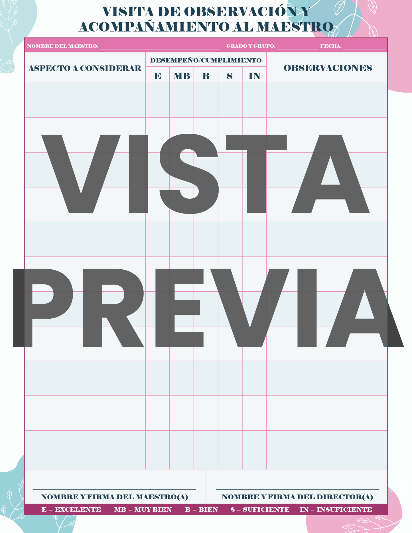 Agenda Flores DIRECTOR Preescolar Ciclo Escolar 2024 - 2025