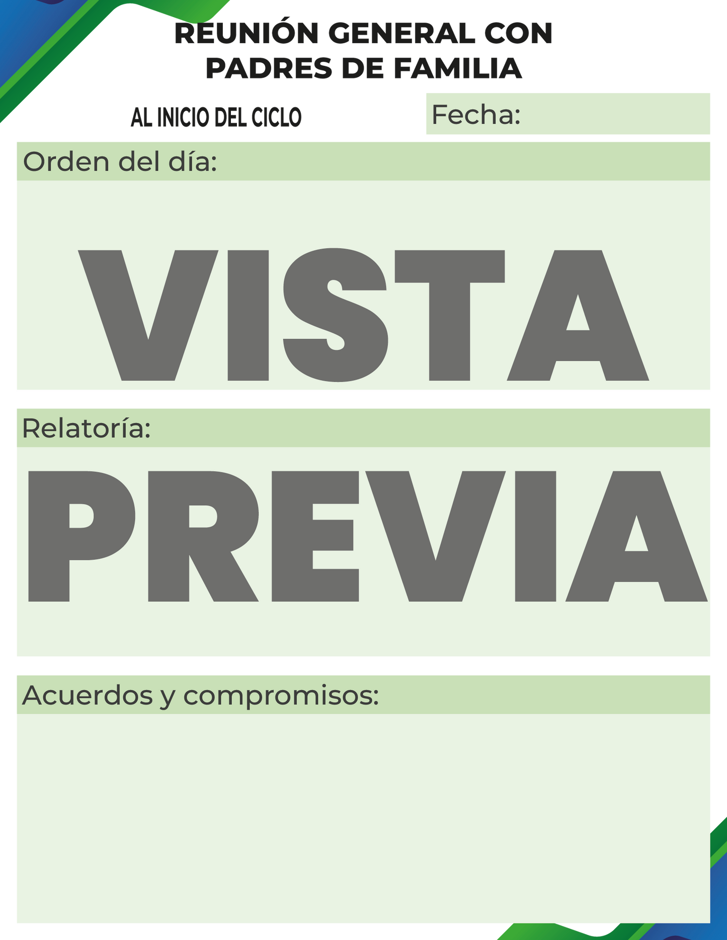 Agenda Formal DIRECTOR Preescolar Ciclo Escolar 2024 - 2025 en PDF