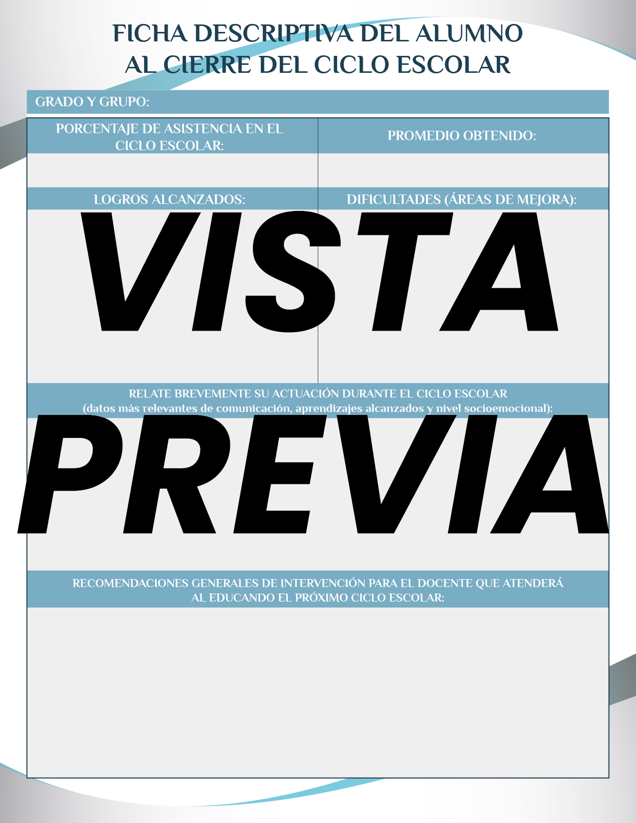 Agenda Formal Azul DIRECTOR Preescolar
