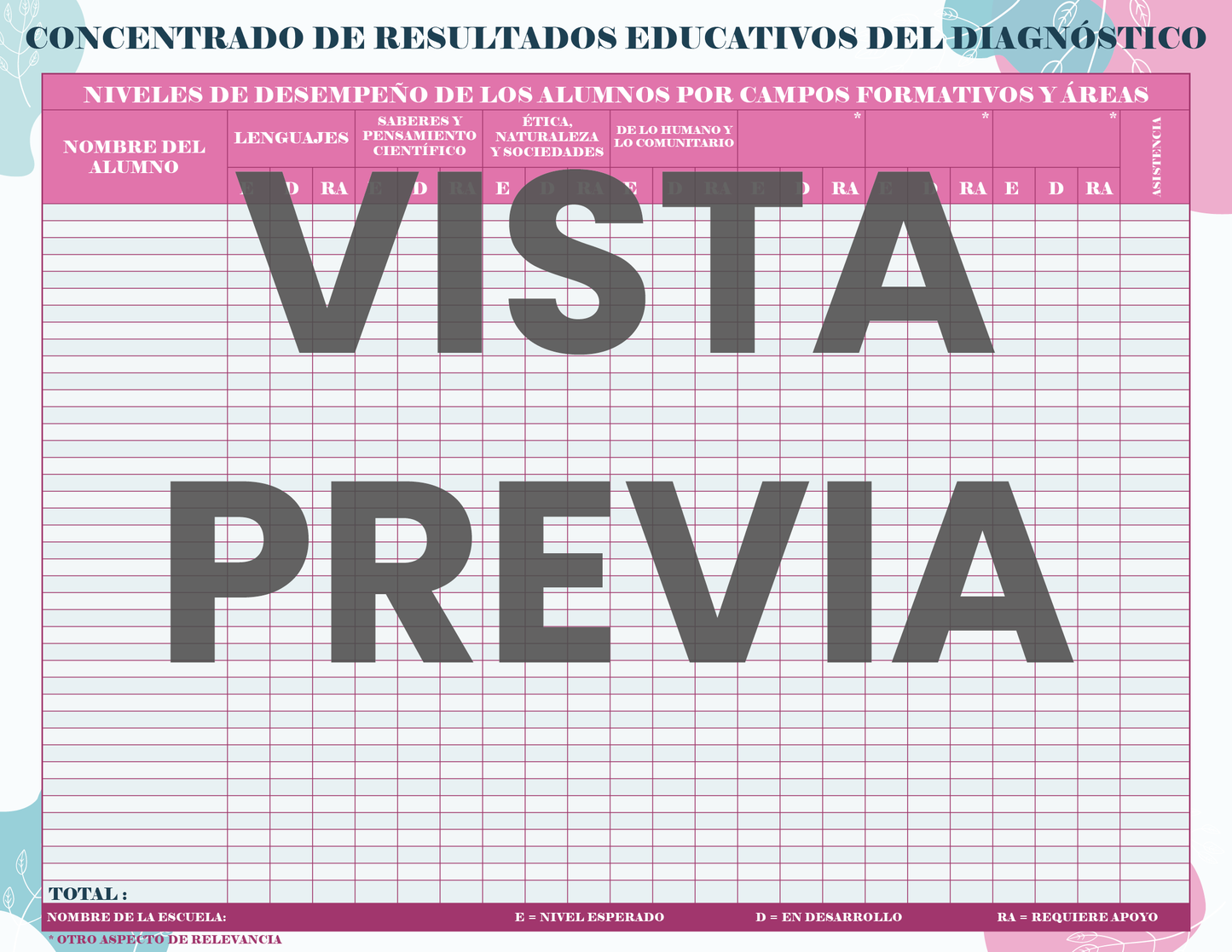 Agenda Flores DIRECTOR Preescolar Ciclo Escolar 2024 - 2025