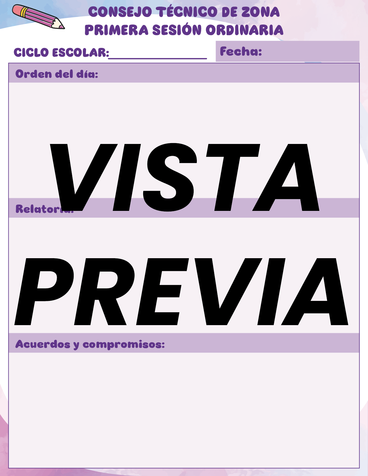 Agenda Colorida SUPERVISOR Secundaria