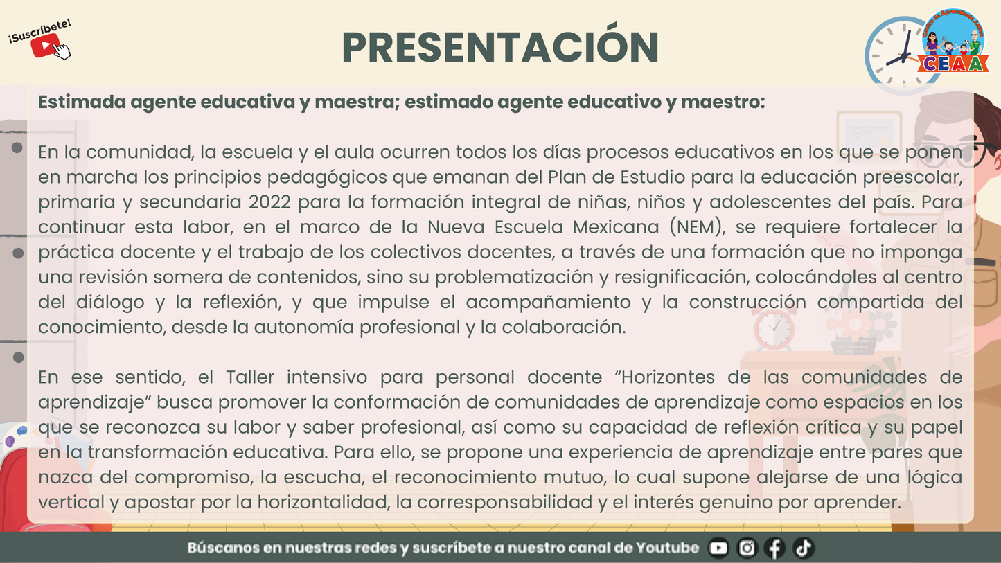 Presentación Taller Intensivo Sesión 1 - Bitácora para la Reflexión en PDF