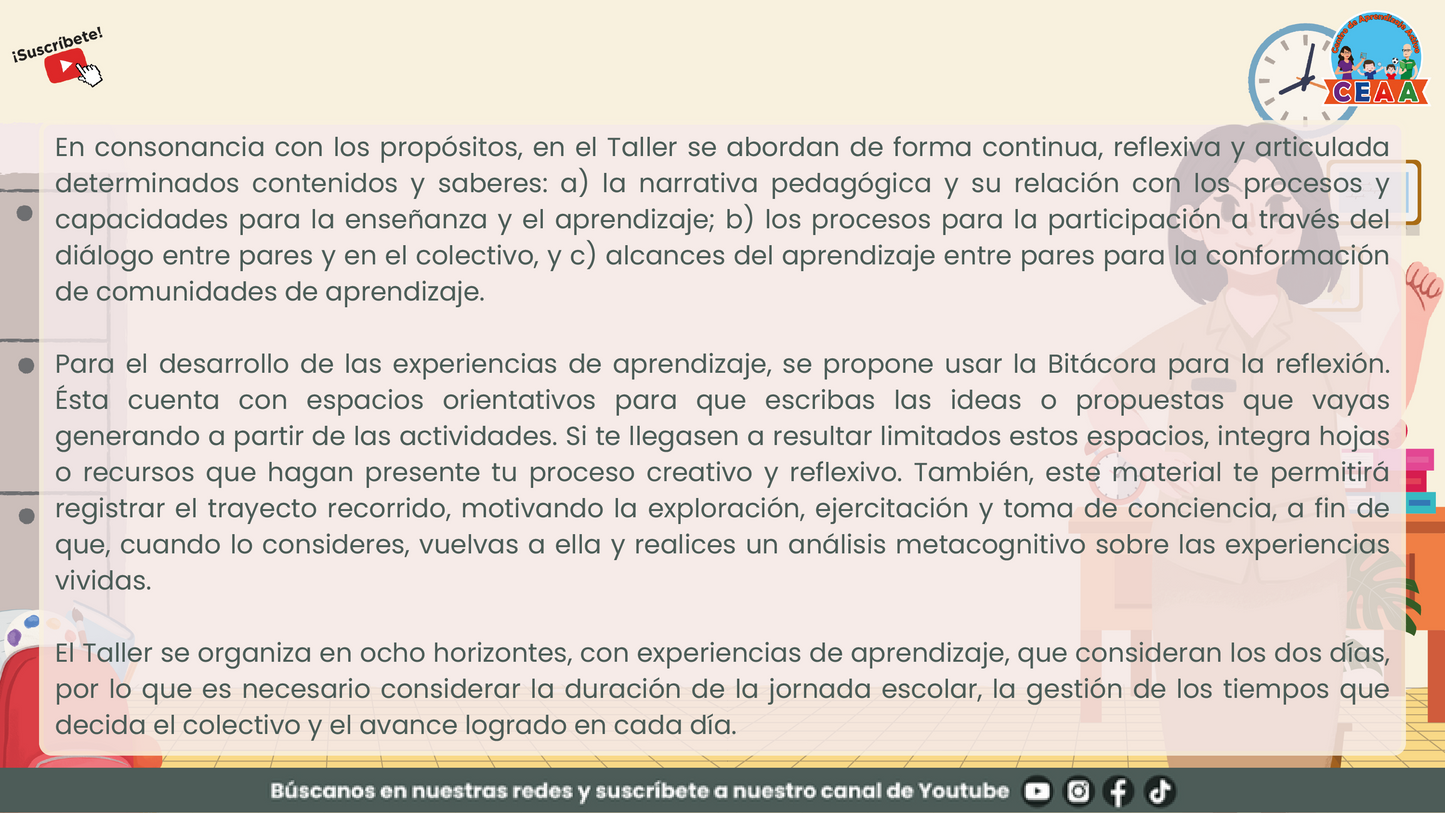 Presentación Taller Intensivo Sesión 1 - Bitácora para la Reflexión en PDF