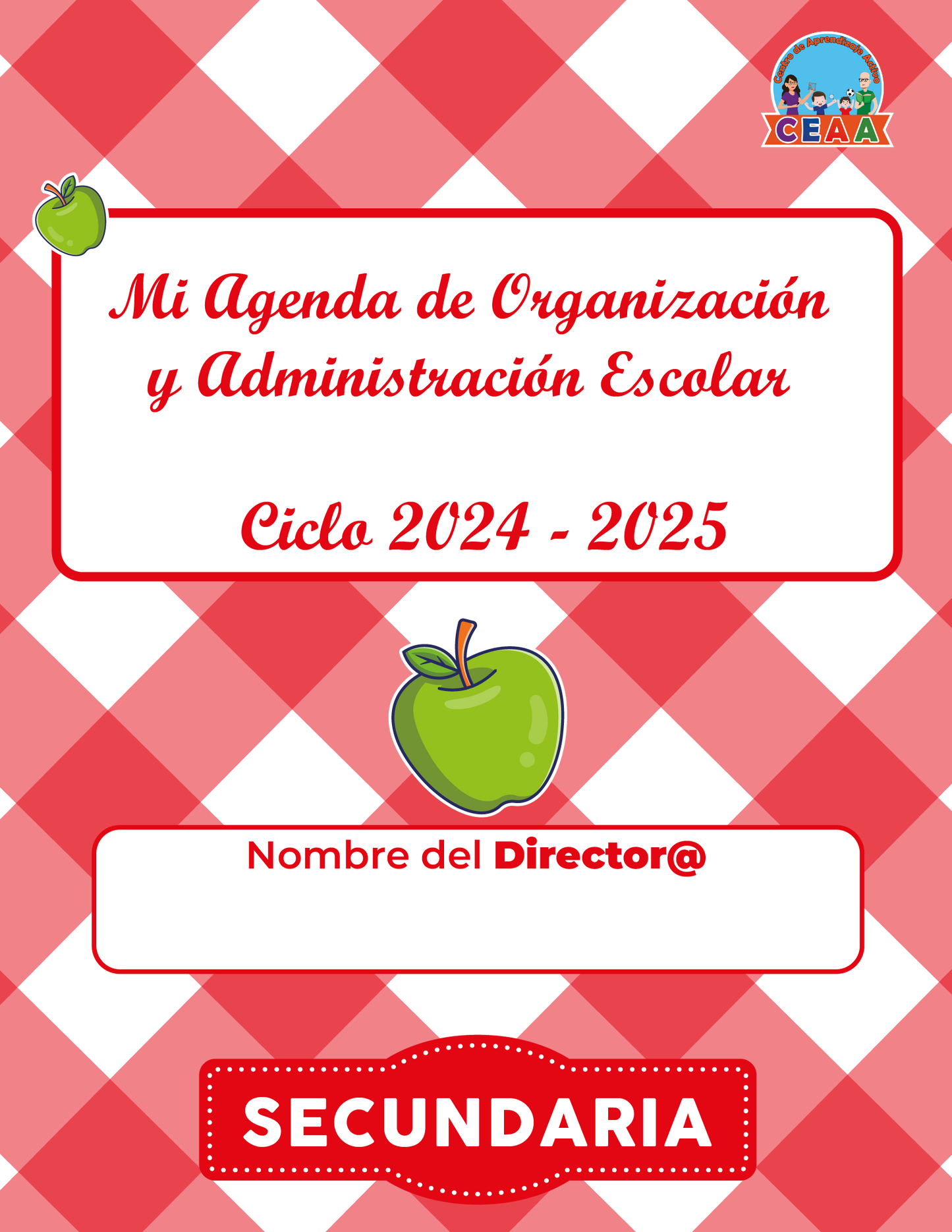 Agenda Roja DIRECTOR Secundaria Ciclo Escolar 2024 - 2025 en PDF