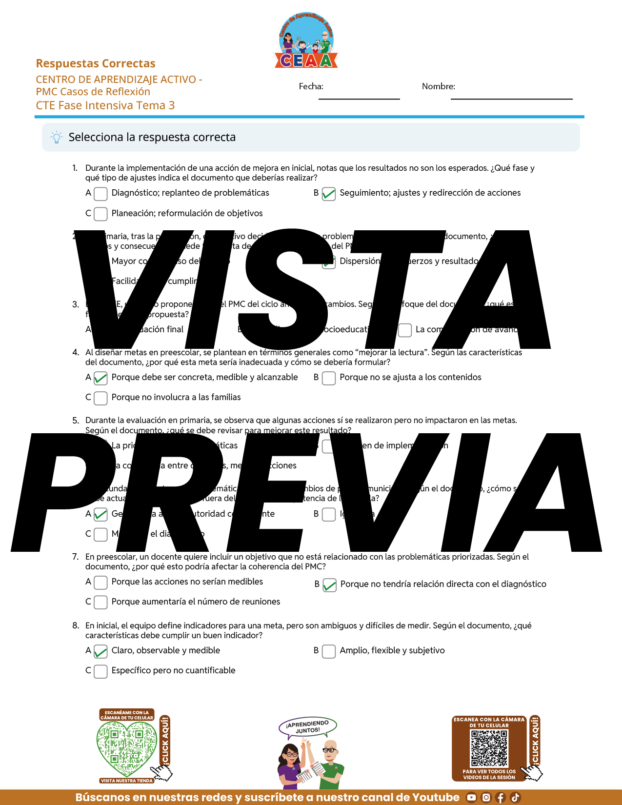 Juegos de Estudio para Imprimir CTE Fase Intensiva Tema 3 y 4 en PDF