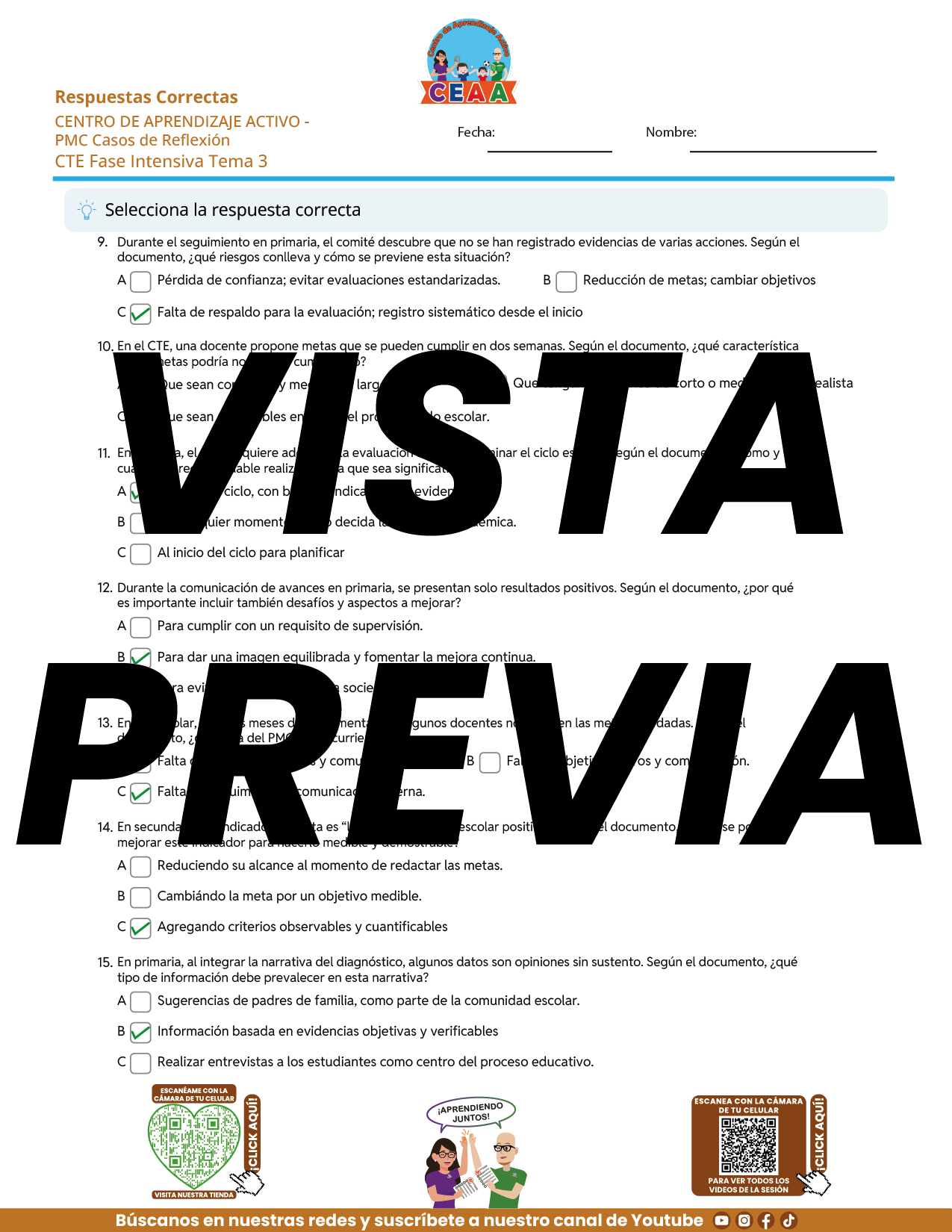Juegos de Estudio para Imprimir CTE Fase Intensiva Tema 3 y 4 en PDF