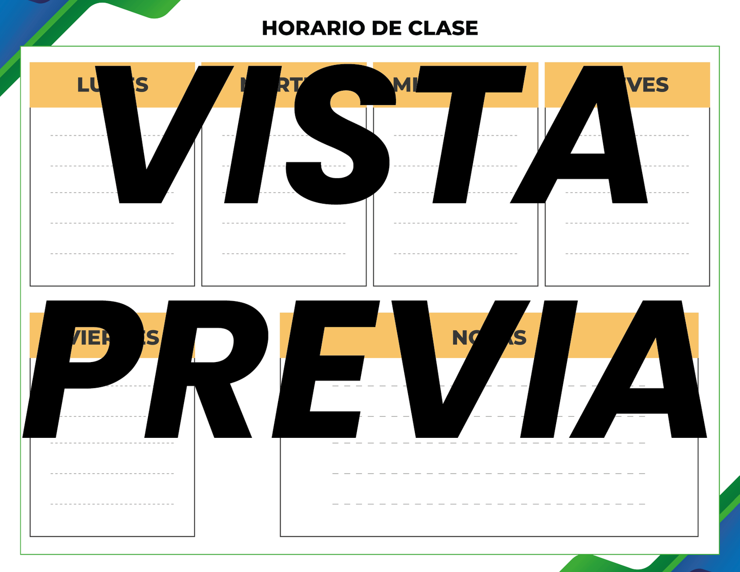 Agenda Formal Verde-azul MAESTRO Preescolar